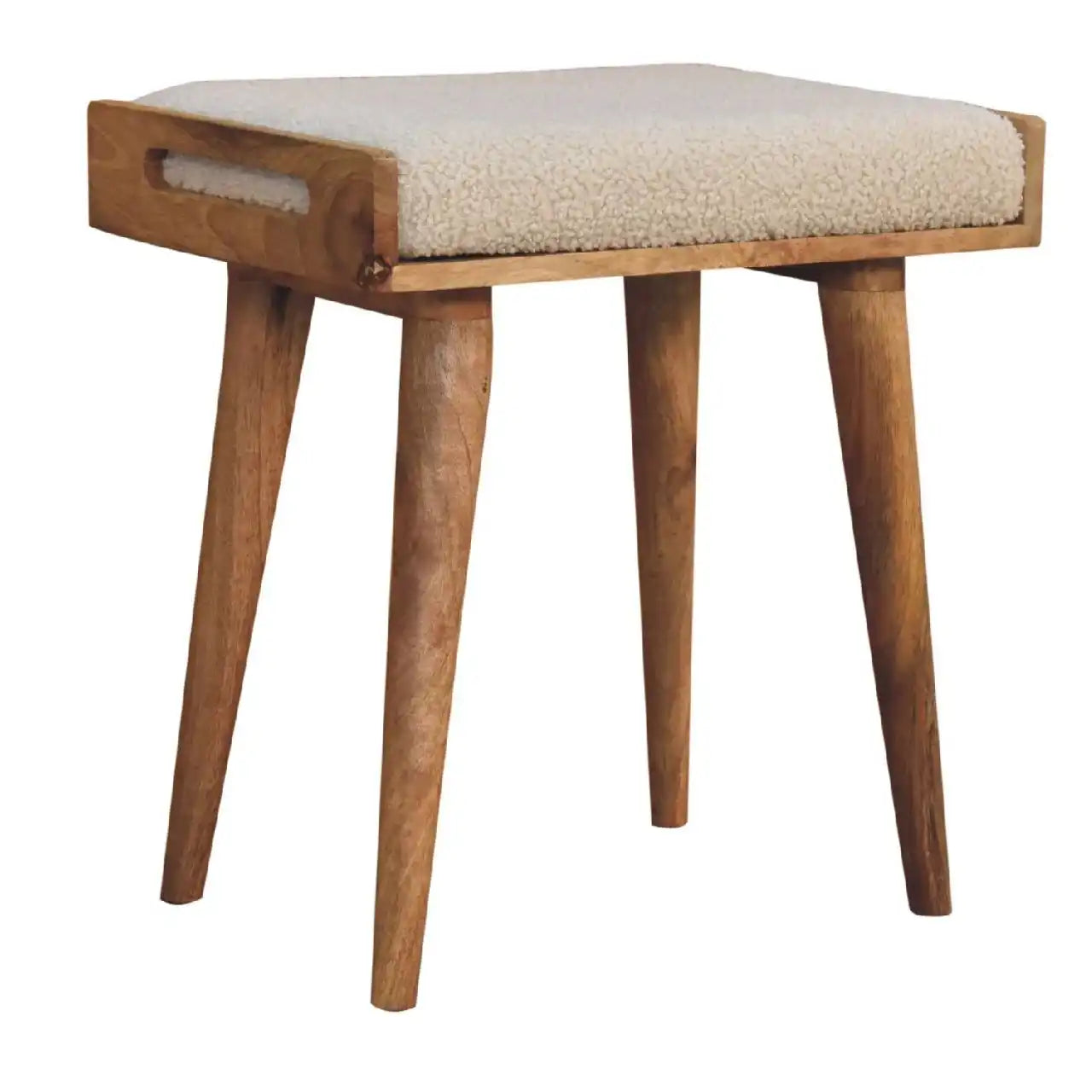 Boucle Tray Style Footstool - Cream - Best Buy Furniture