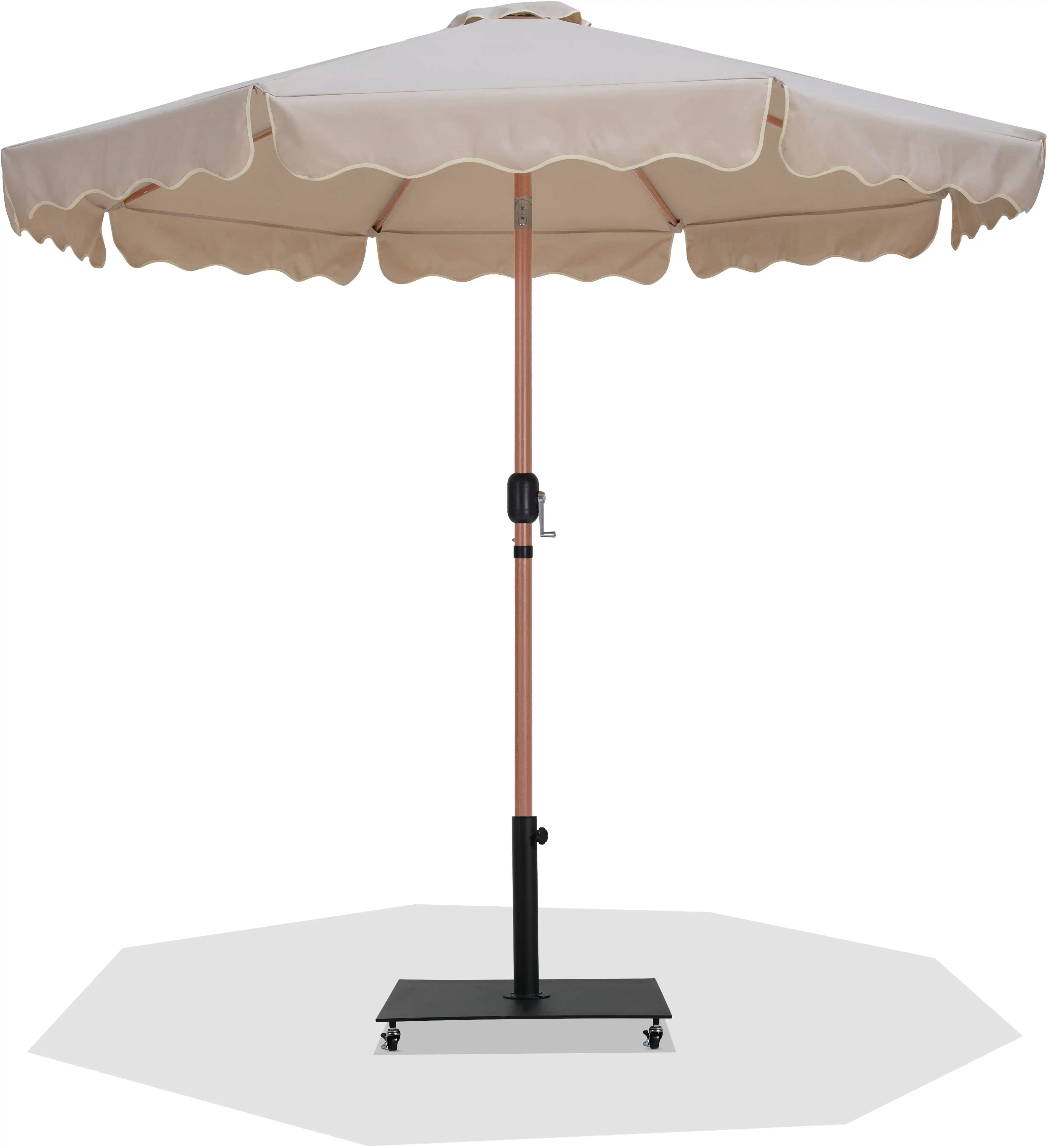Amalfi - Aluminum Patio Umbrella - Black Base / Light Brown Pole - Best Buy Furniture
