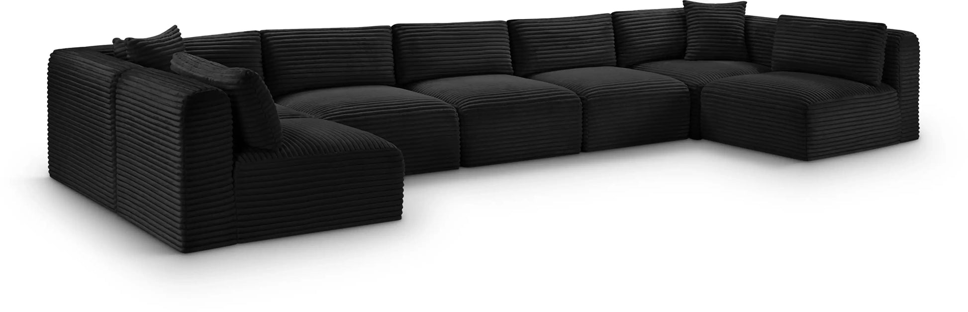 Shaggy - 7 Piece Modular U-Shaped Armless Sectional - Best Buy Furniture