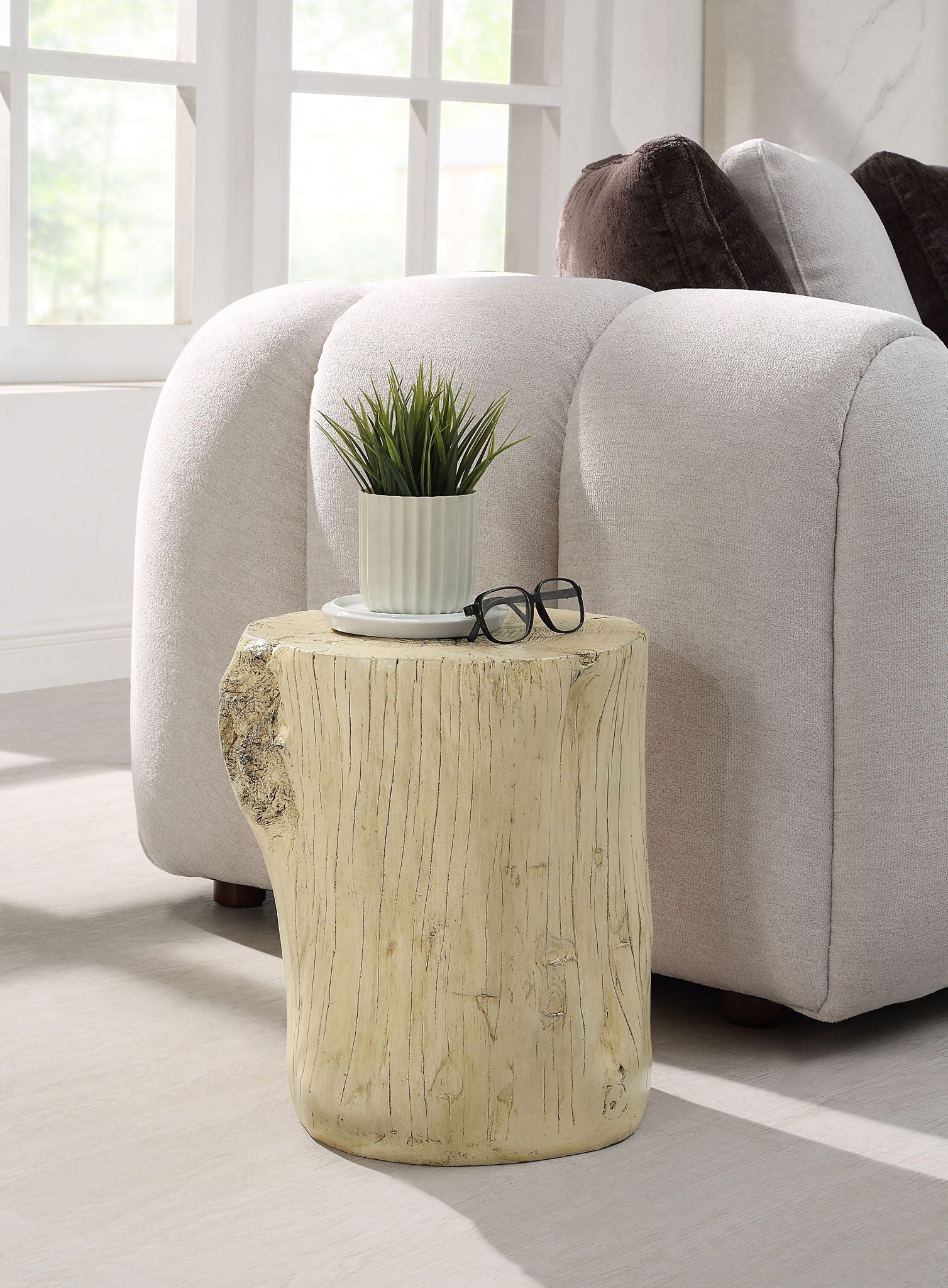 Gene - Fiber Concrete Accent Table - Brown - Best Buy Furniture