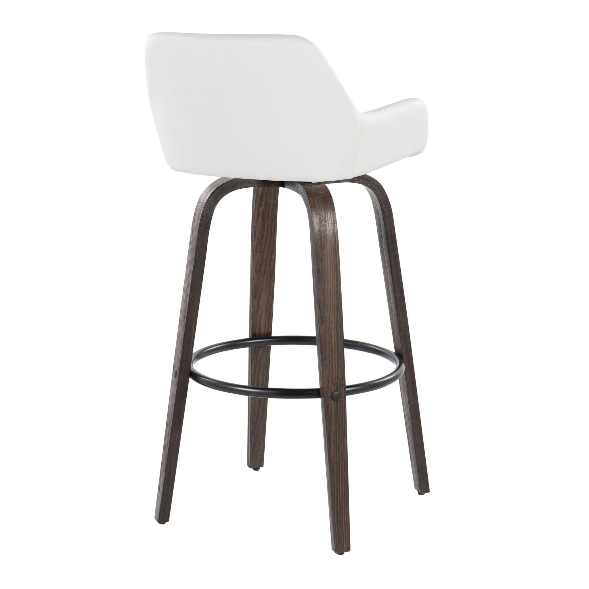 Daniella - Contemporary Fixed Height, Barstool With Swivel With Round Footrest (Set of 2) - Best Buy Furniture