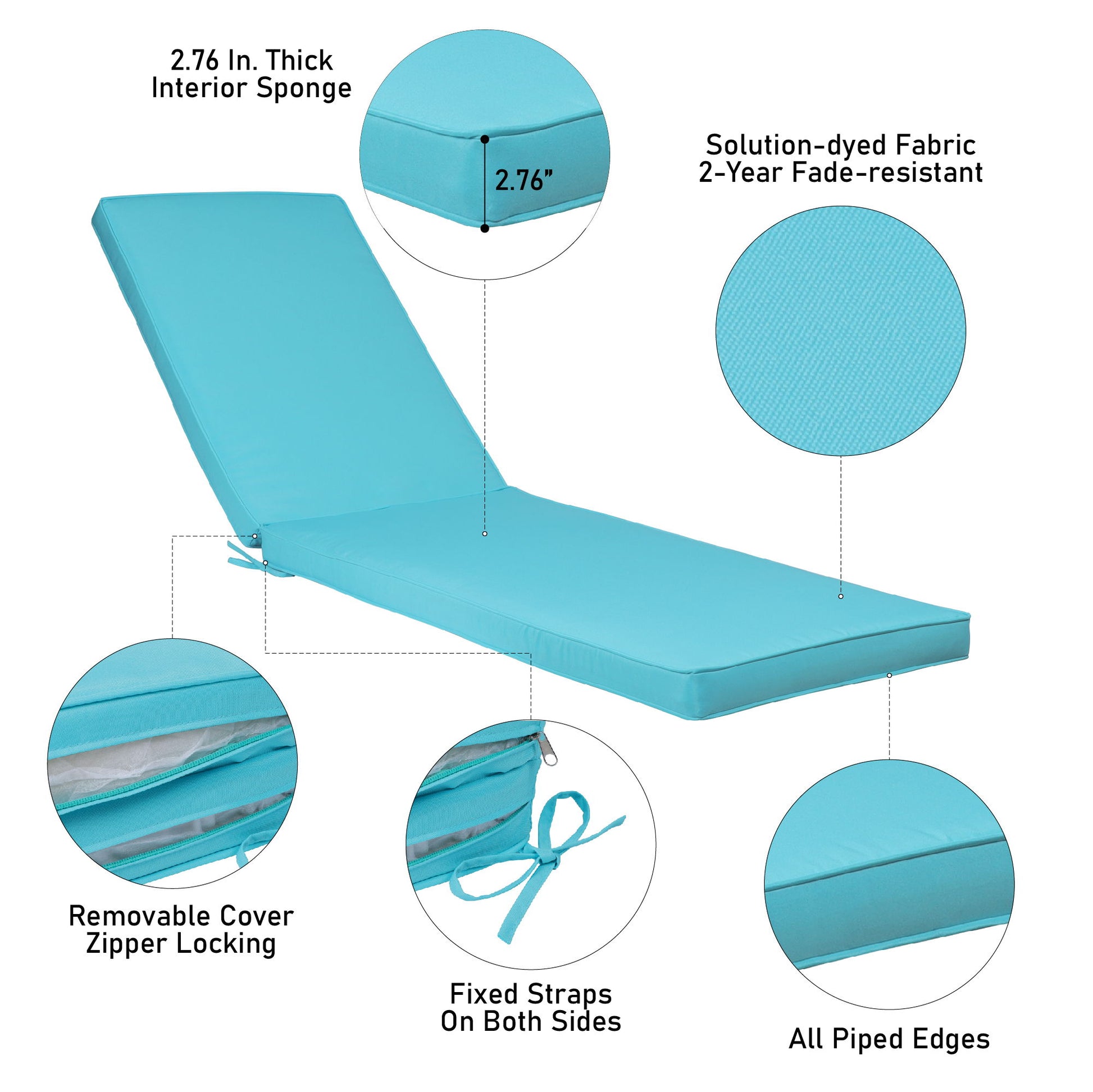 Outdoor Lounge Chair Cushion Replacement Patio Funiture Seat Cushion Chaise - Best Buy Furniture
