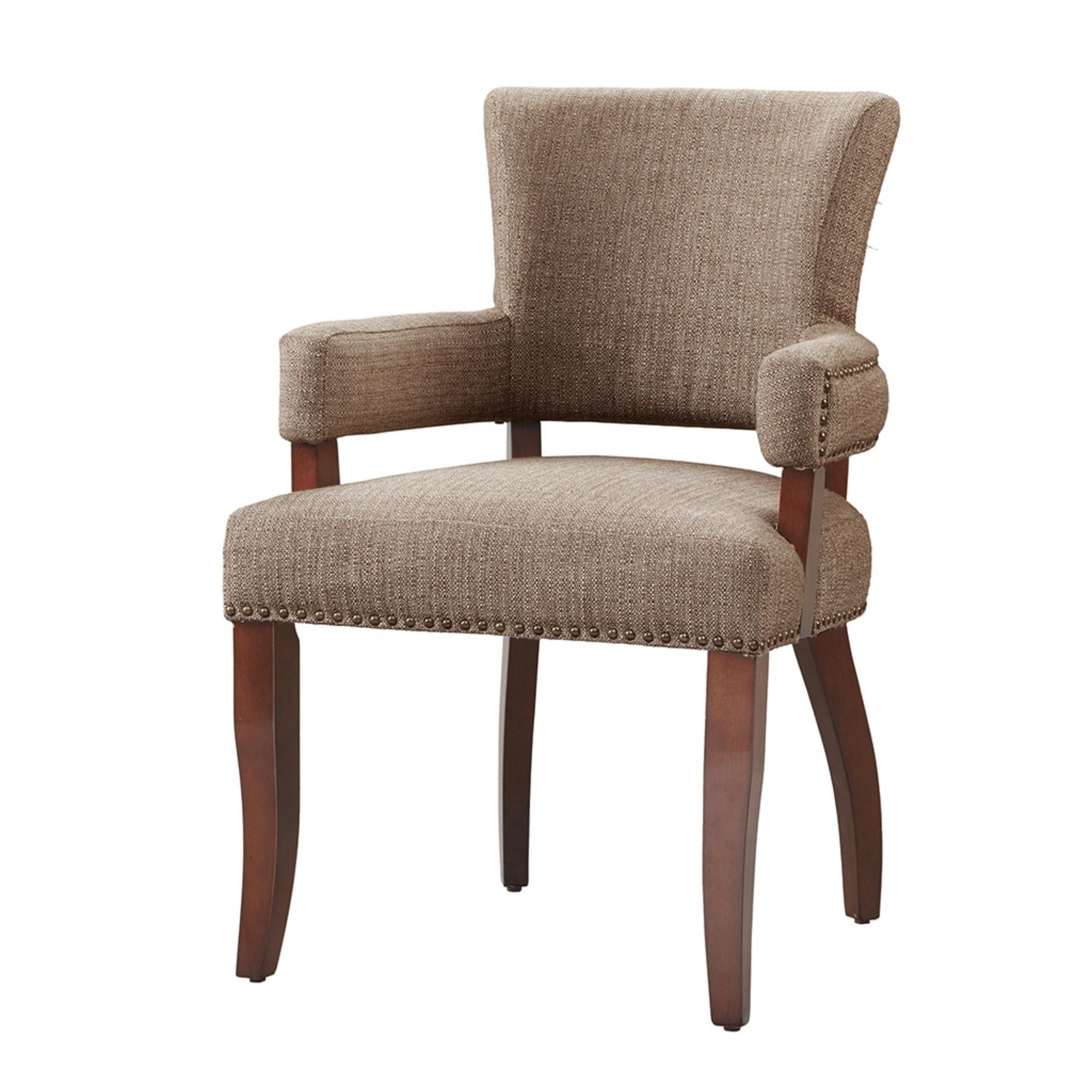 Elegant Arm Dining Chair With Brass Nail Head Detailing - Best Buy Furniture