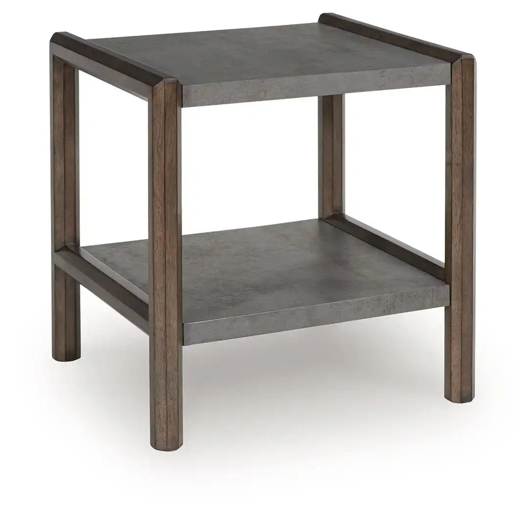 Kallenny - Rectangular End Table - Brown / Gray - Best Buy Furniture