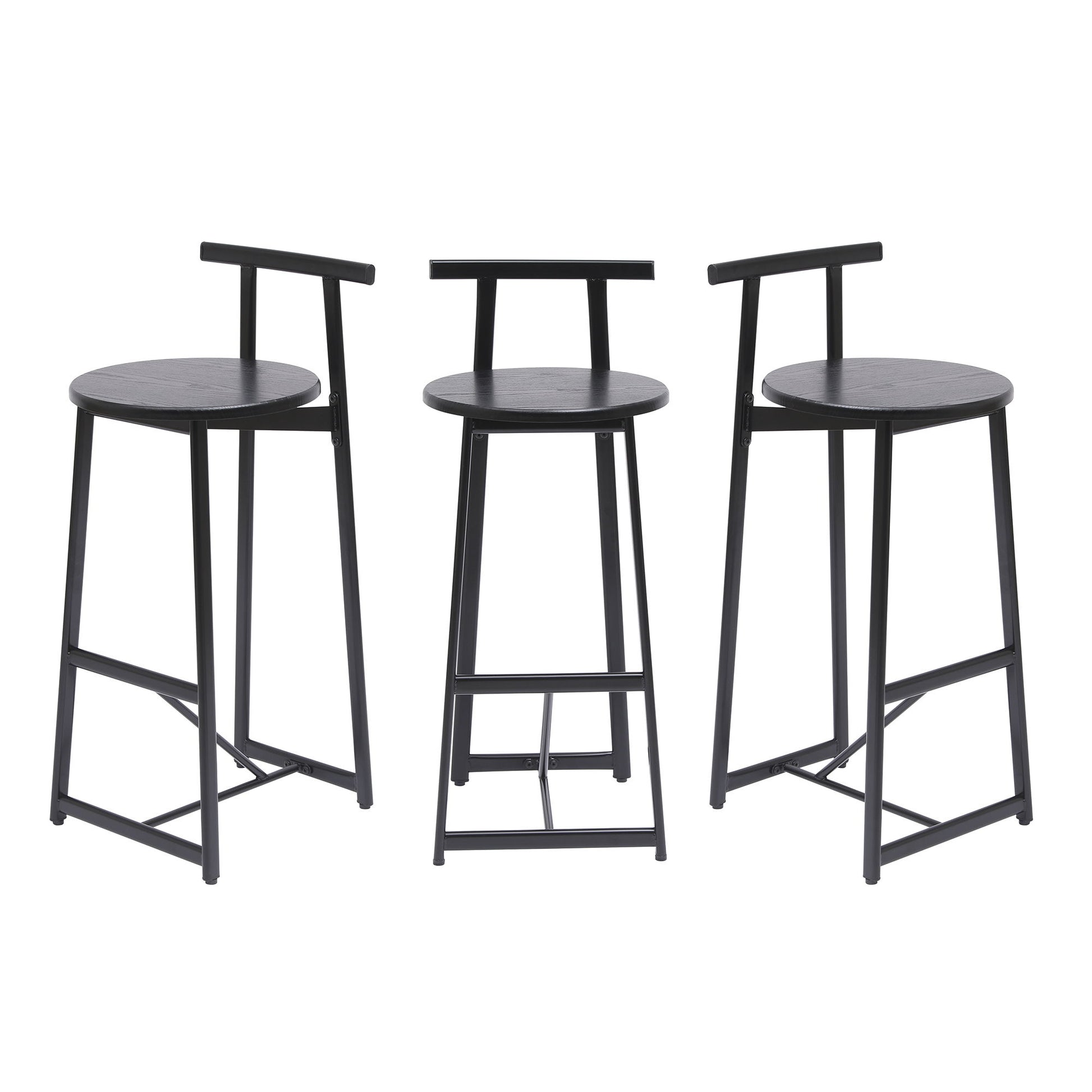 Modern Bar Stools With Backrest For Kitchen (Set of 3) - Best Buy Furniture