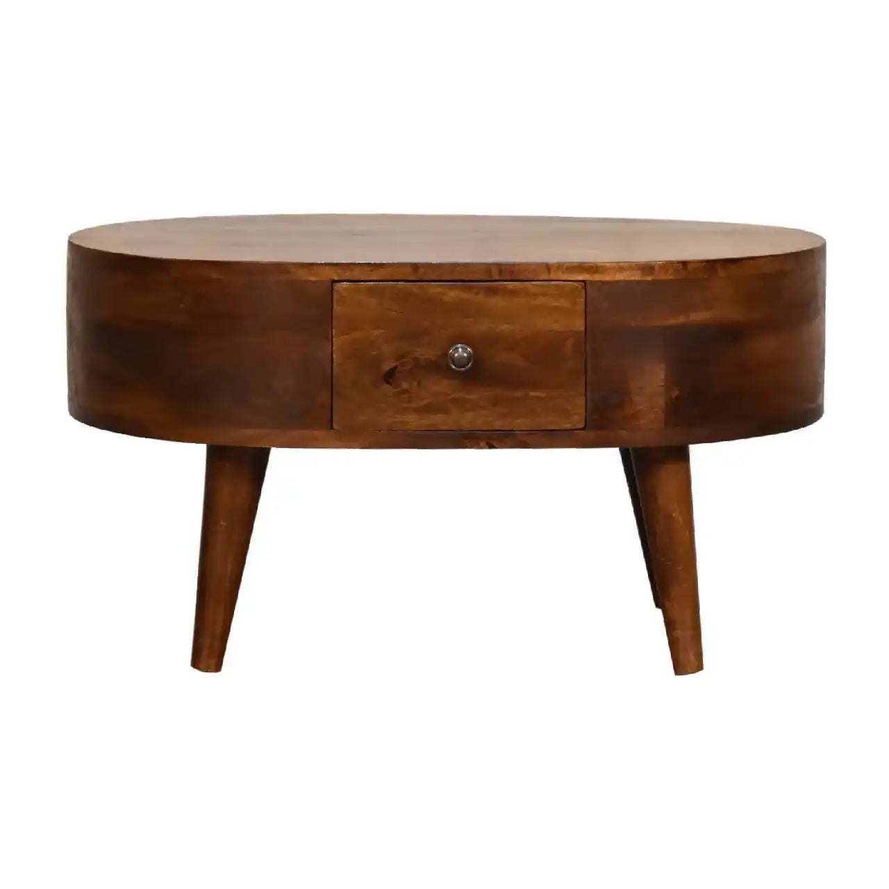 Mini Rounded Coffee Table - Chestnut - Best Buy Furniture