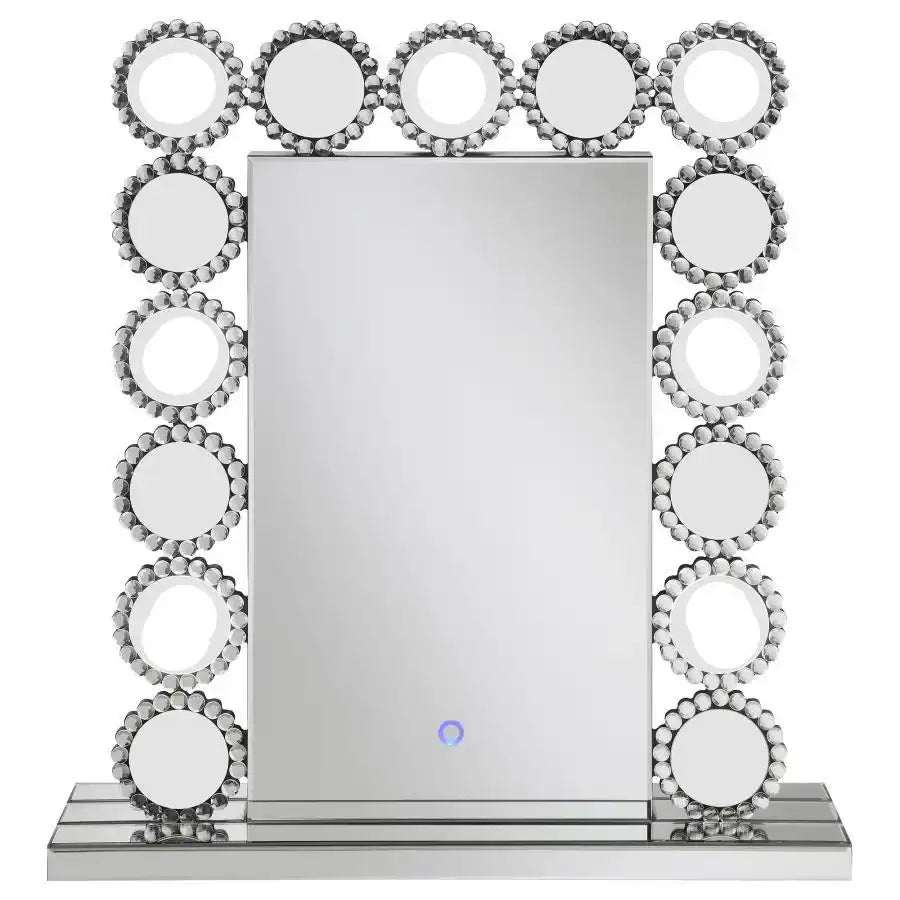 Aghes - Vanity Mirror With Lighting - Silver - Best Buy Furniture