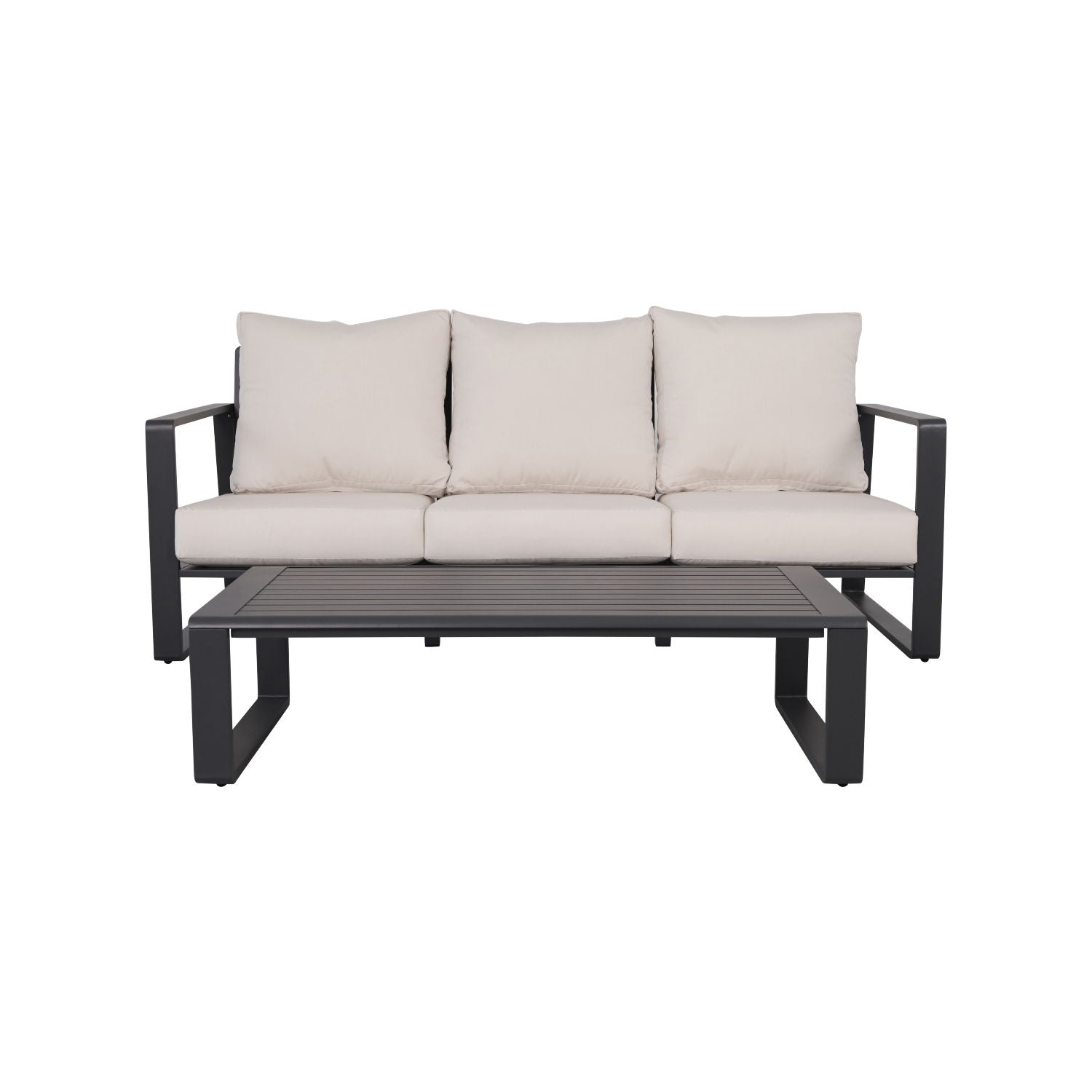 3 Person Sofa With Rectangular Coffee Table, Cushions Tino Tino - Beige - Best Buy Furniture