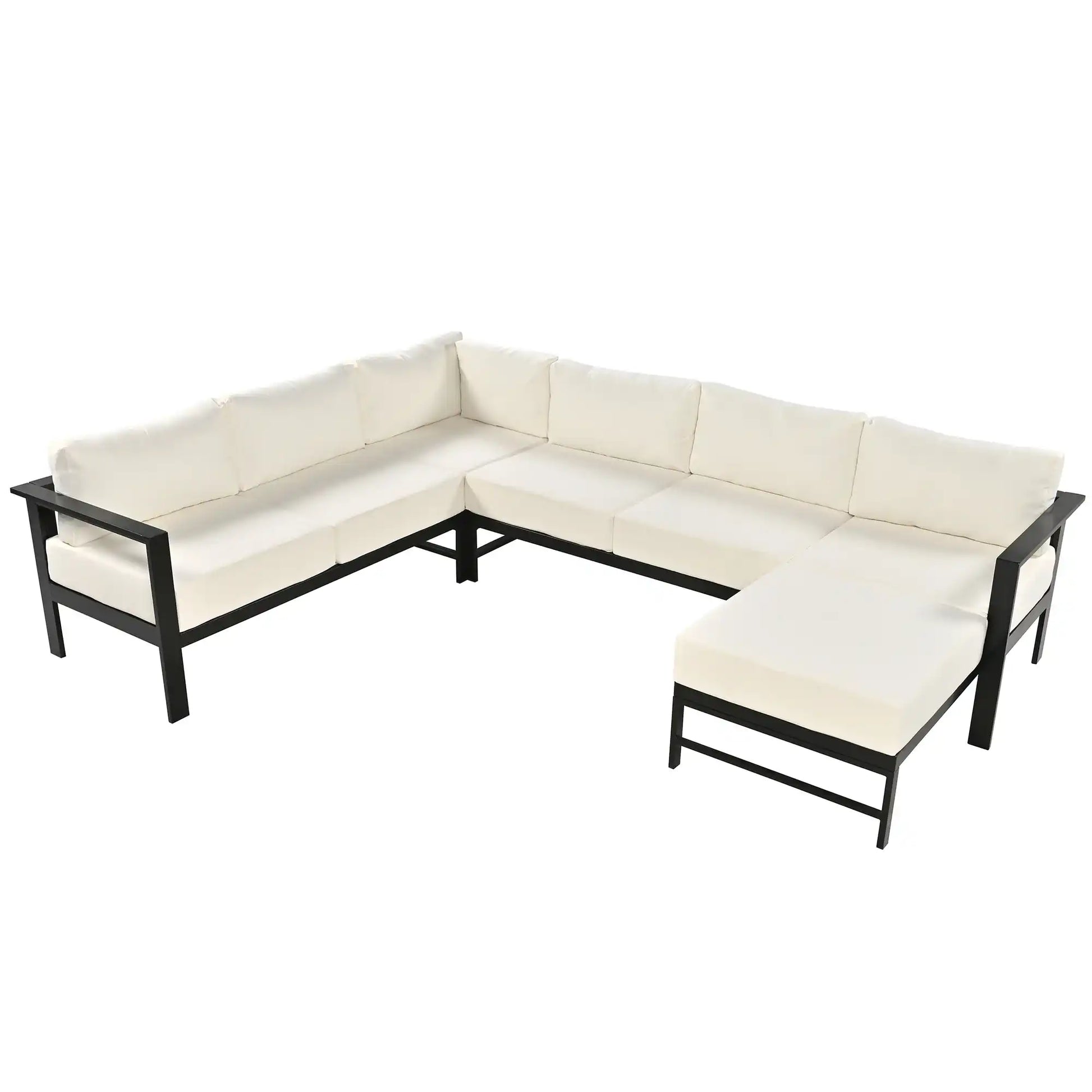 U-shaped multi-person outdoor sofa set, suitable for gardens, backyards, and balconies. - Best Buy Furniture