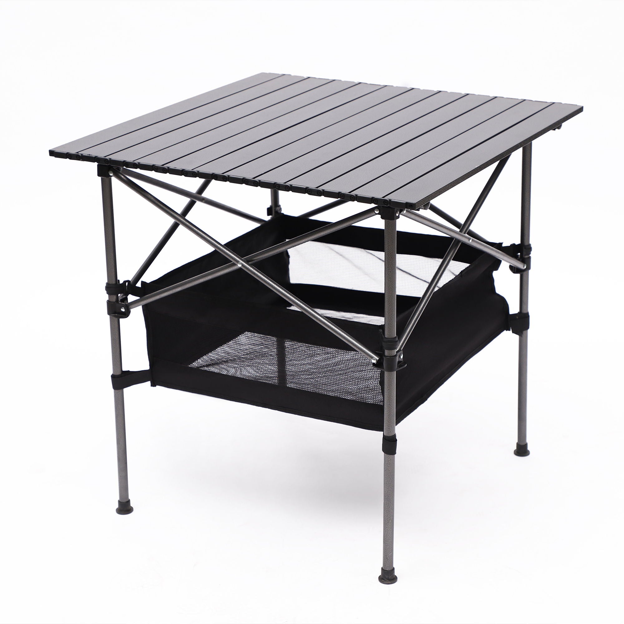 Folding Outdoor Table With Carrying Bag, Lightweight Aluminum Roll-Up Square Table For Indoor, Outdoor Camping, Picnics, Beach, Backyard, Bbq, Party, Patio - Black - Best Buy Furniture