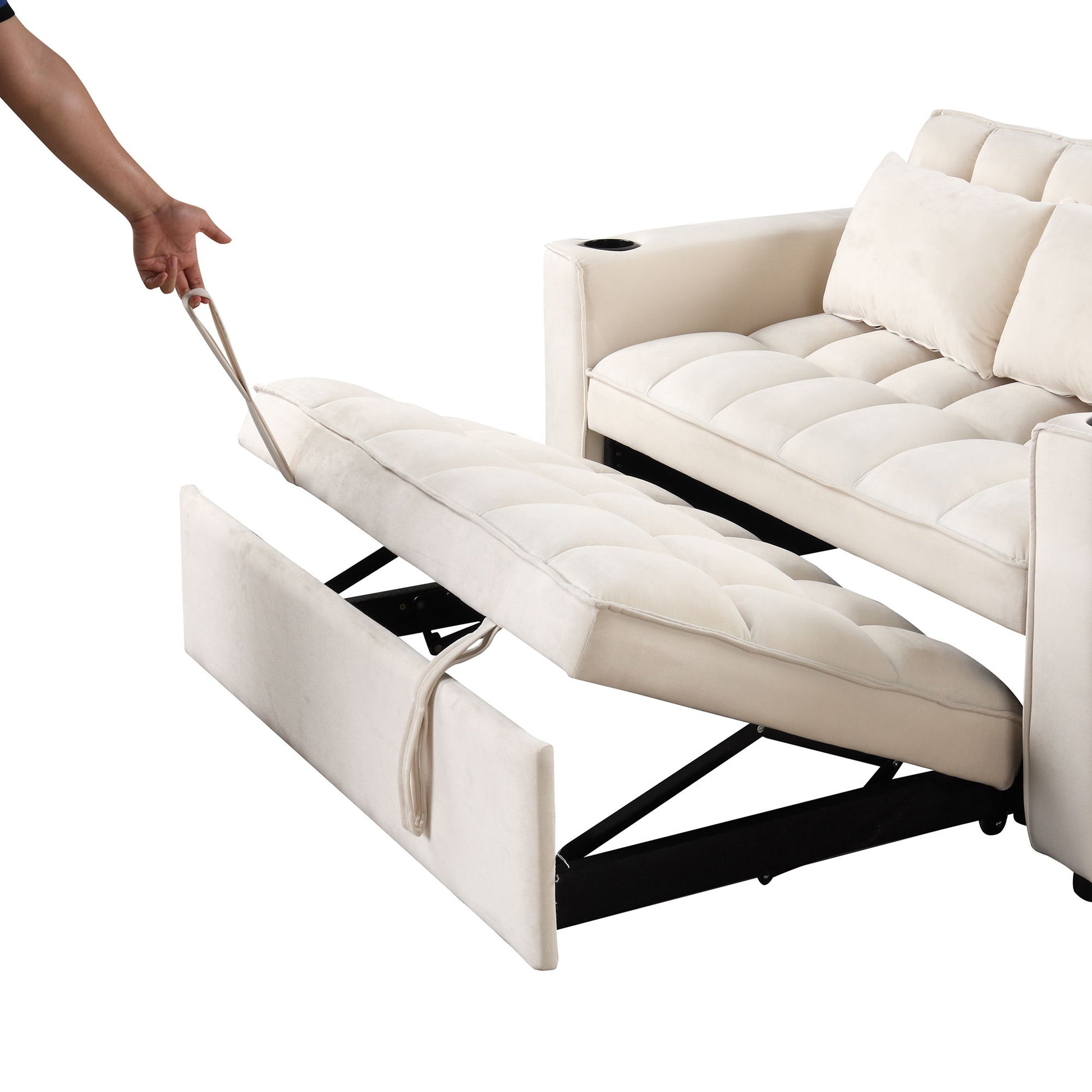 Multi Functional Sofa Bed With Cup Holder And USB Port For Living Room Or Apartments - Best Buy Furniture