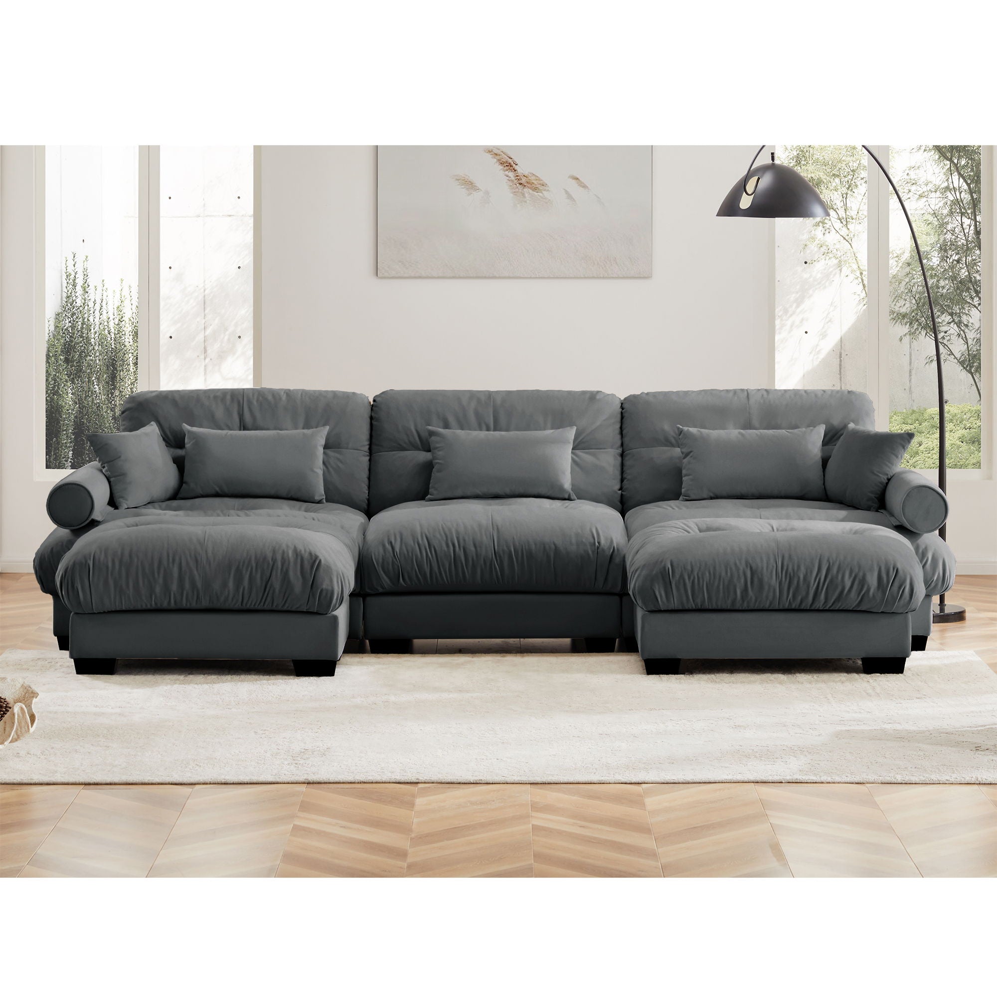 Super Comfort Oversized Modular Sectional Sofa With Movable Ottoman - Best Buy Furniture