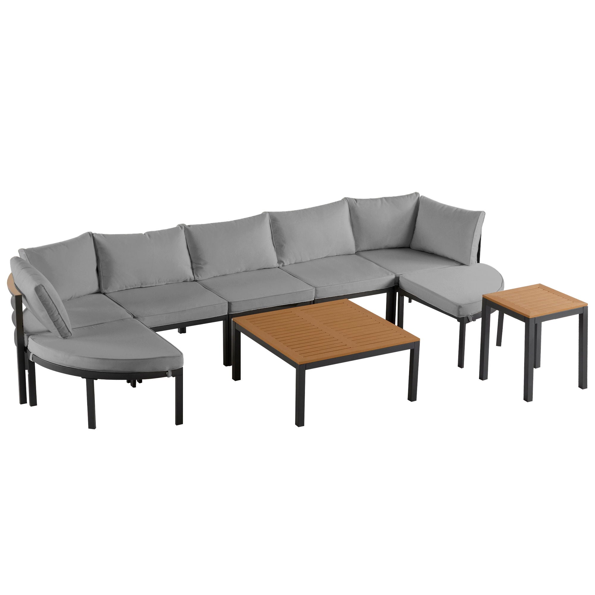Outdoor Sectional Sofa Set Patio Seating Group With Cushions - Best Buy Furniture