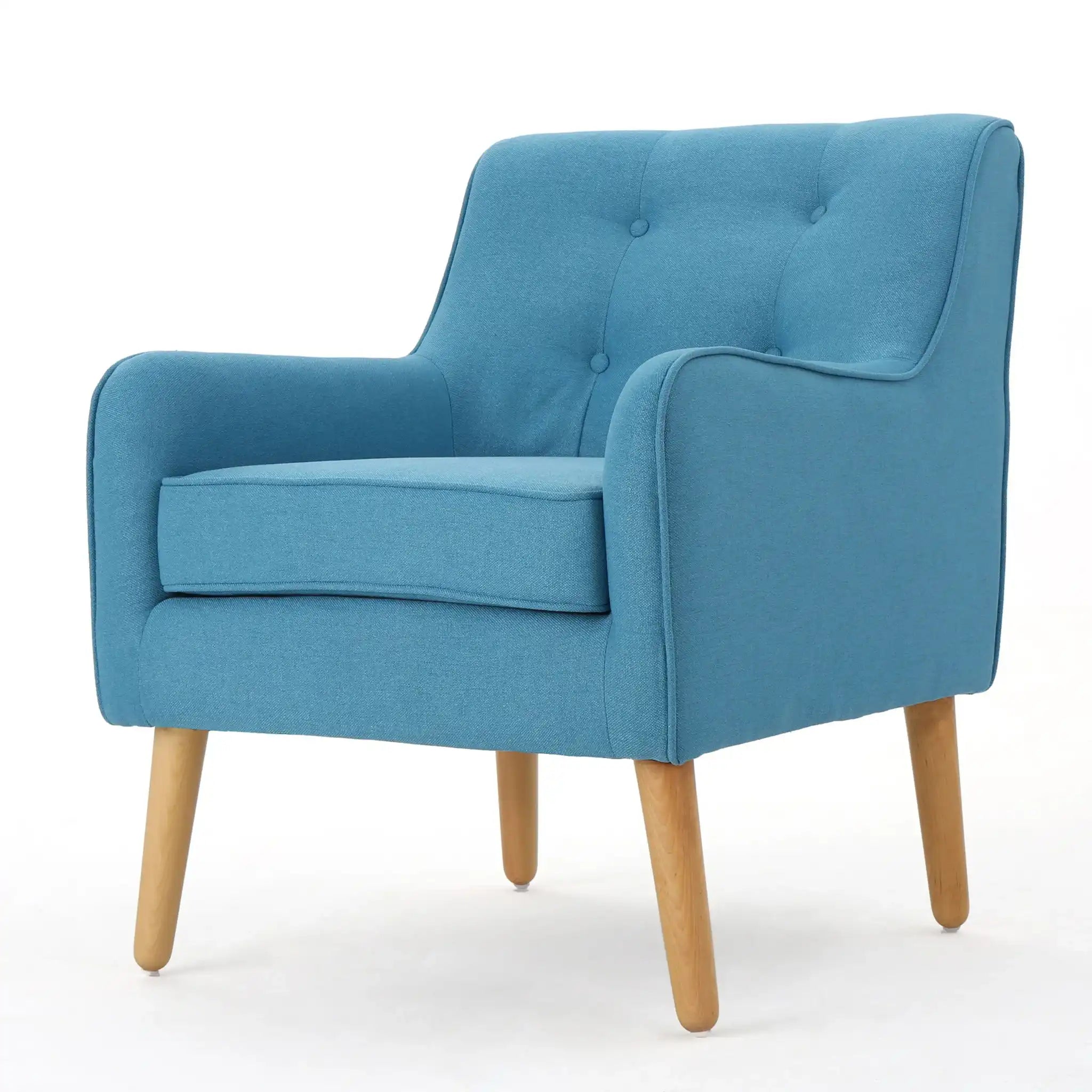 Modern Arm Chair With Tufted Back And Wooden Legs - Best Buy Furniture