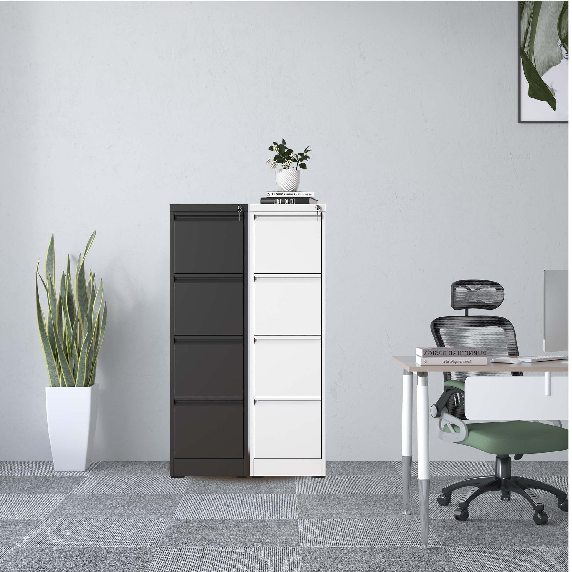 Steel Drawer Vertical File Cabinet With Lock For A4 Legal / Letter Size - Best Buy Furniture