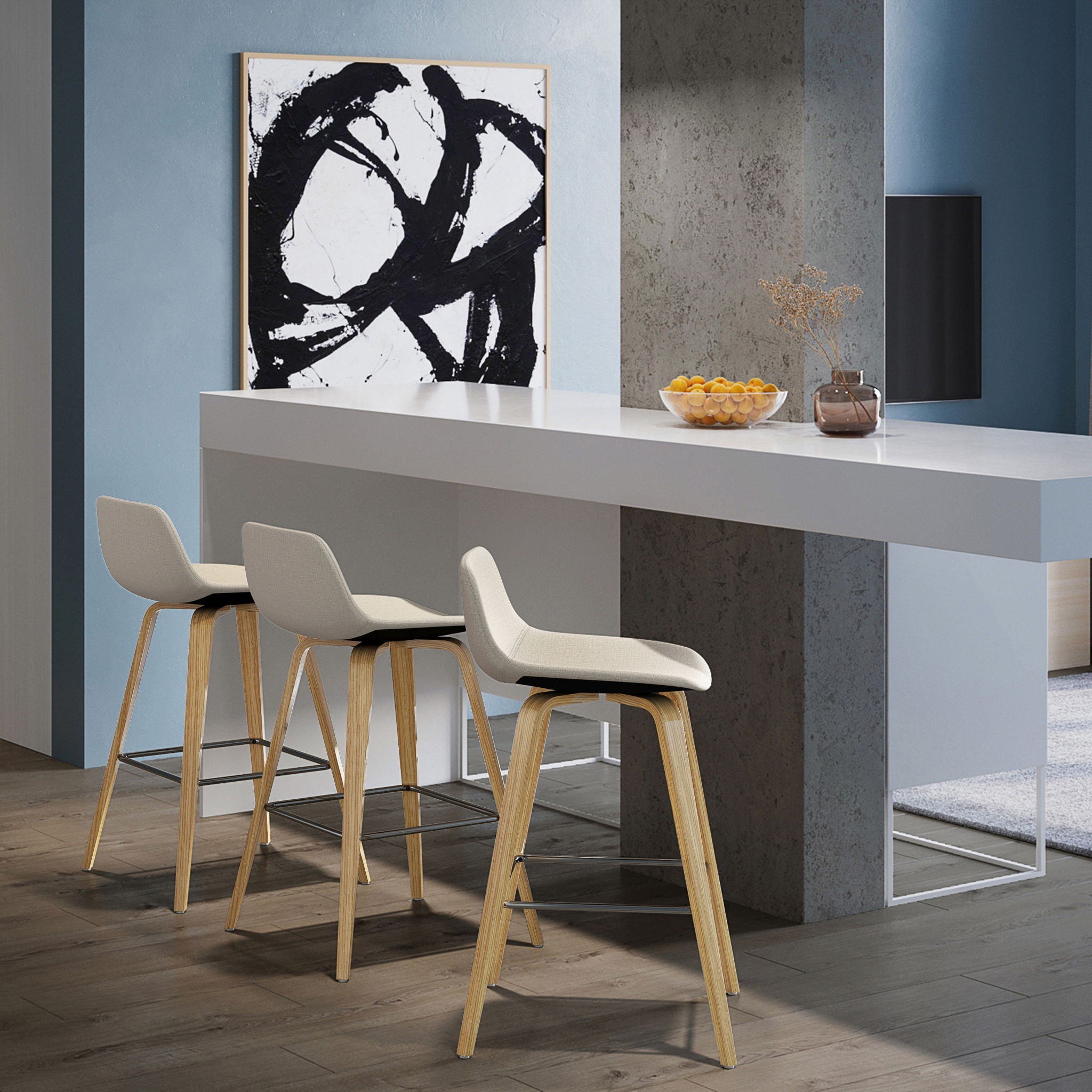 Randolph Bentwood - Upholstered Counter / Bar Height Stool (Set of 2) - Best Buy Furniture