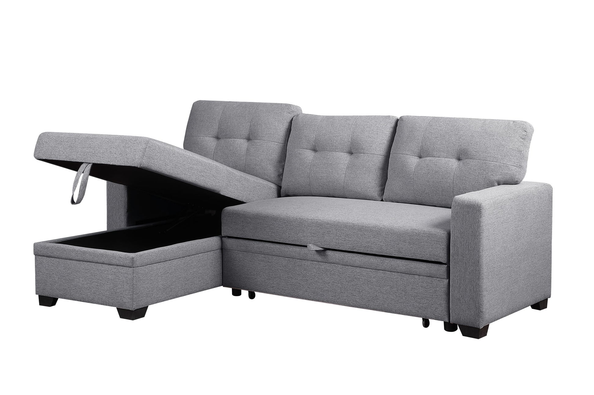 Upholstered Pull Out Sectional Sofa With Chaise - Best Buy Furniture