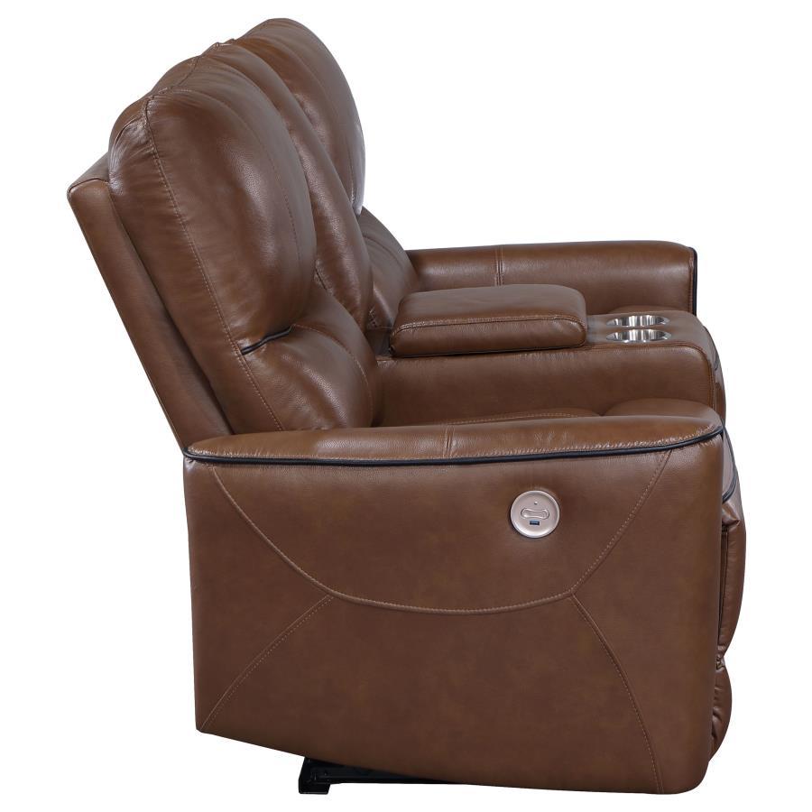 Greenfield - Upholstered Power Reclining Loveseat - Best Buy Furniture