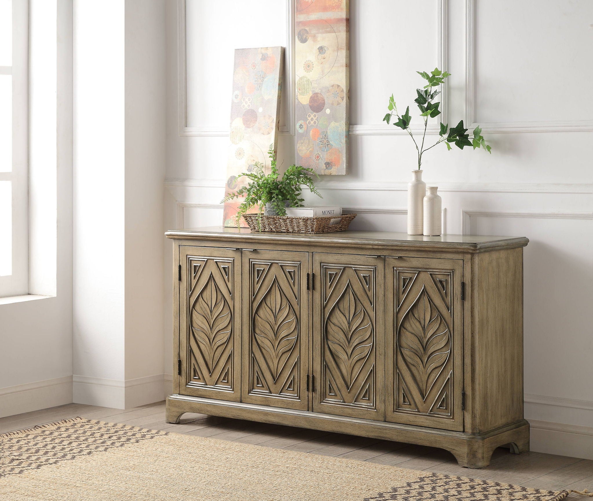 Orana - Console Cabinet - Oak - Best Buy Furniture