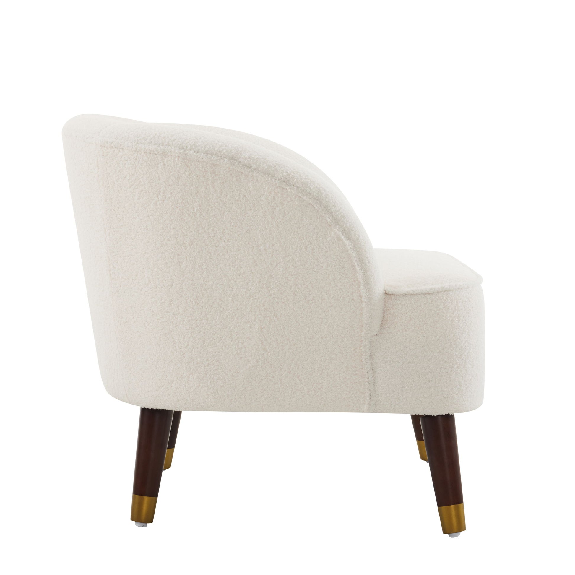 Elegant Upholstered Barrel Accent Chair With Wooden Legs - Best Buy Furniture