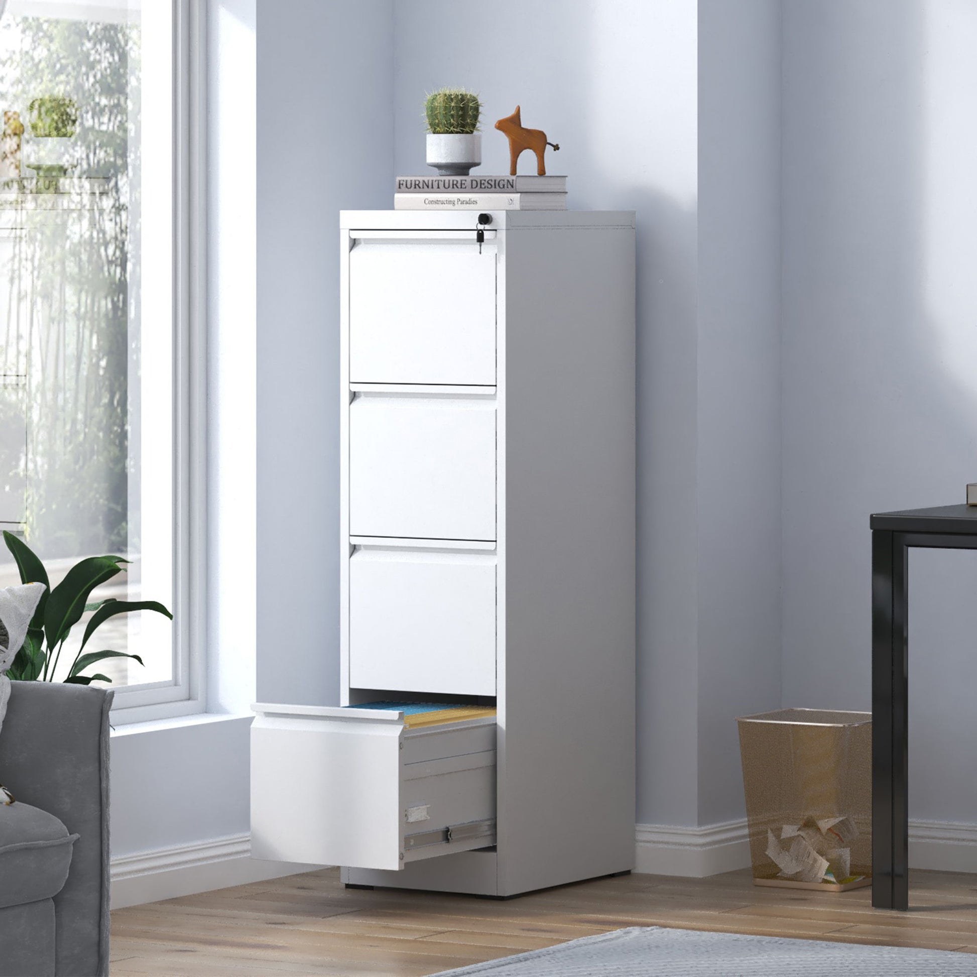 Steel Drawer Vertical File Cabinet With Lock For A4 Legal / Letter Size - Best Buy Furniture