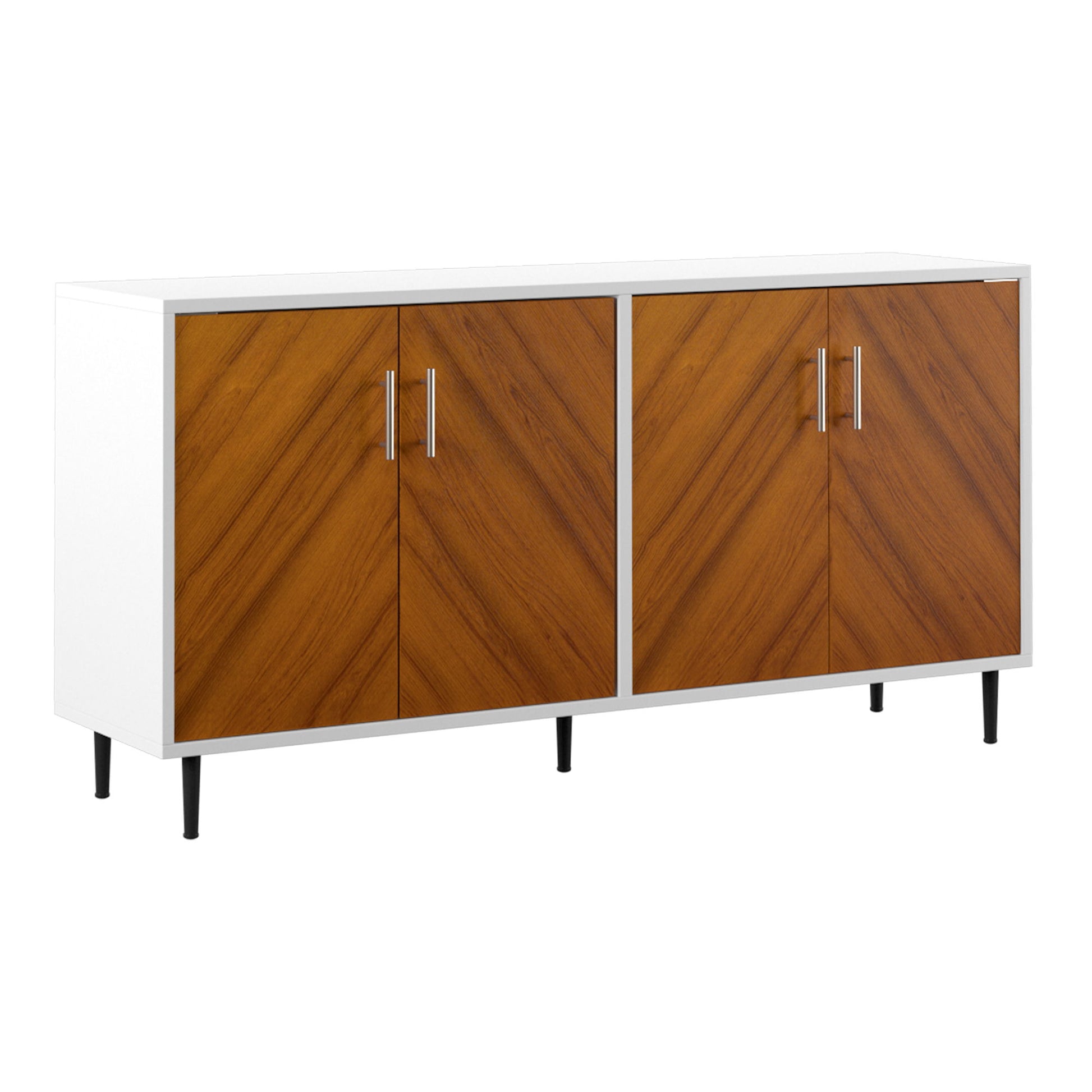 Mid-Century Modern Faux Bookmatch Door Buffet - Best Buy Furniture