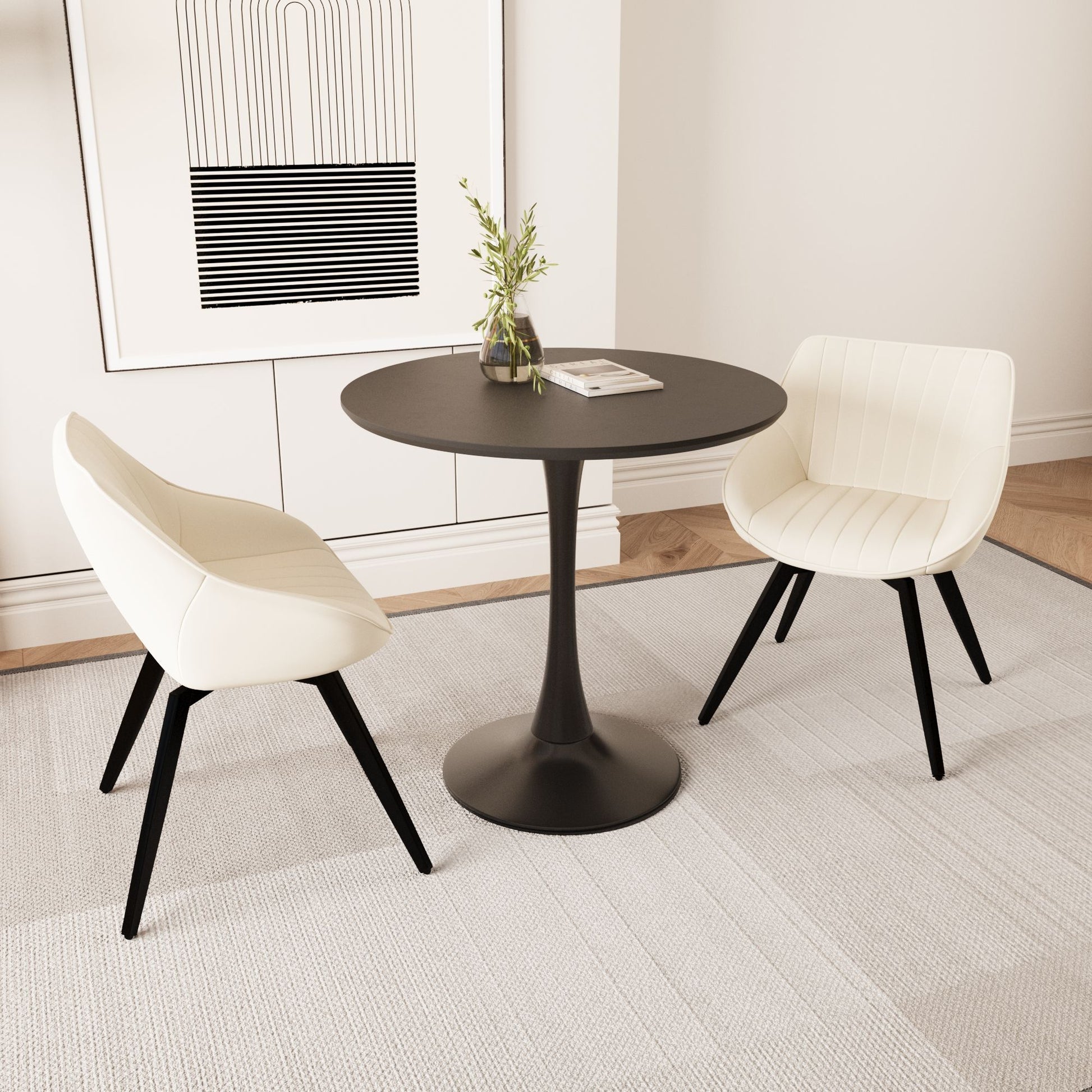 Round Dining Table Set With Tulip Design And 2 Chairs - Best Buy Furniture