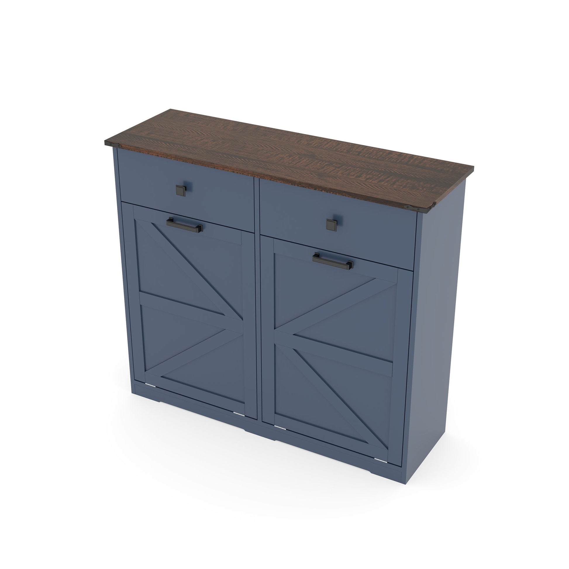 Double Tilt Out Trash Cabinet With Hideaway Drawer And Barn Door Style - Best Buy Furniture