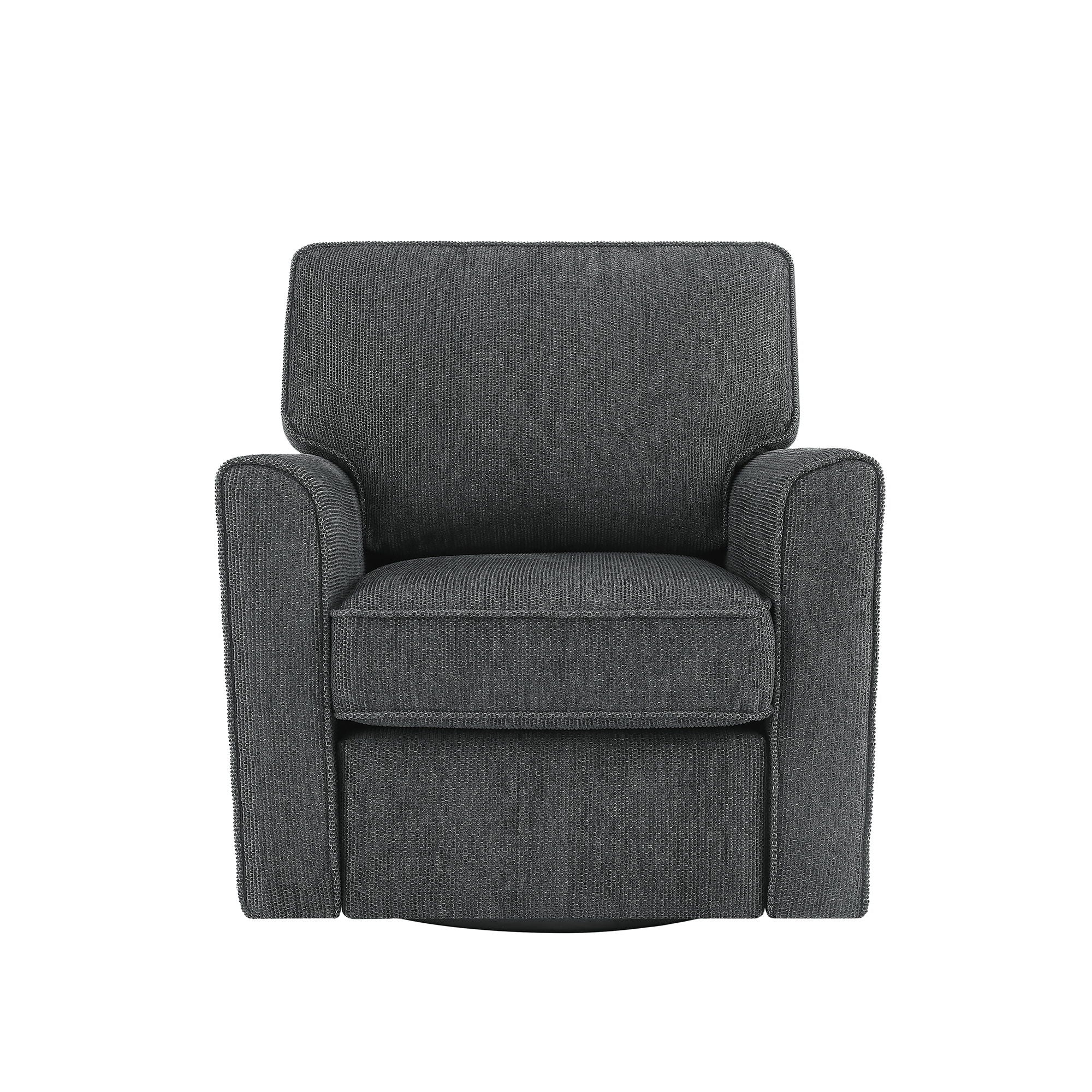 360° Swivel Accent Barrel Armchair With Side Pockets, Compact Design - Best Buy Furniture
