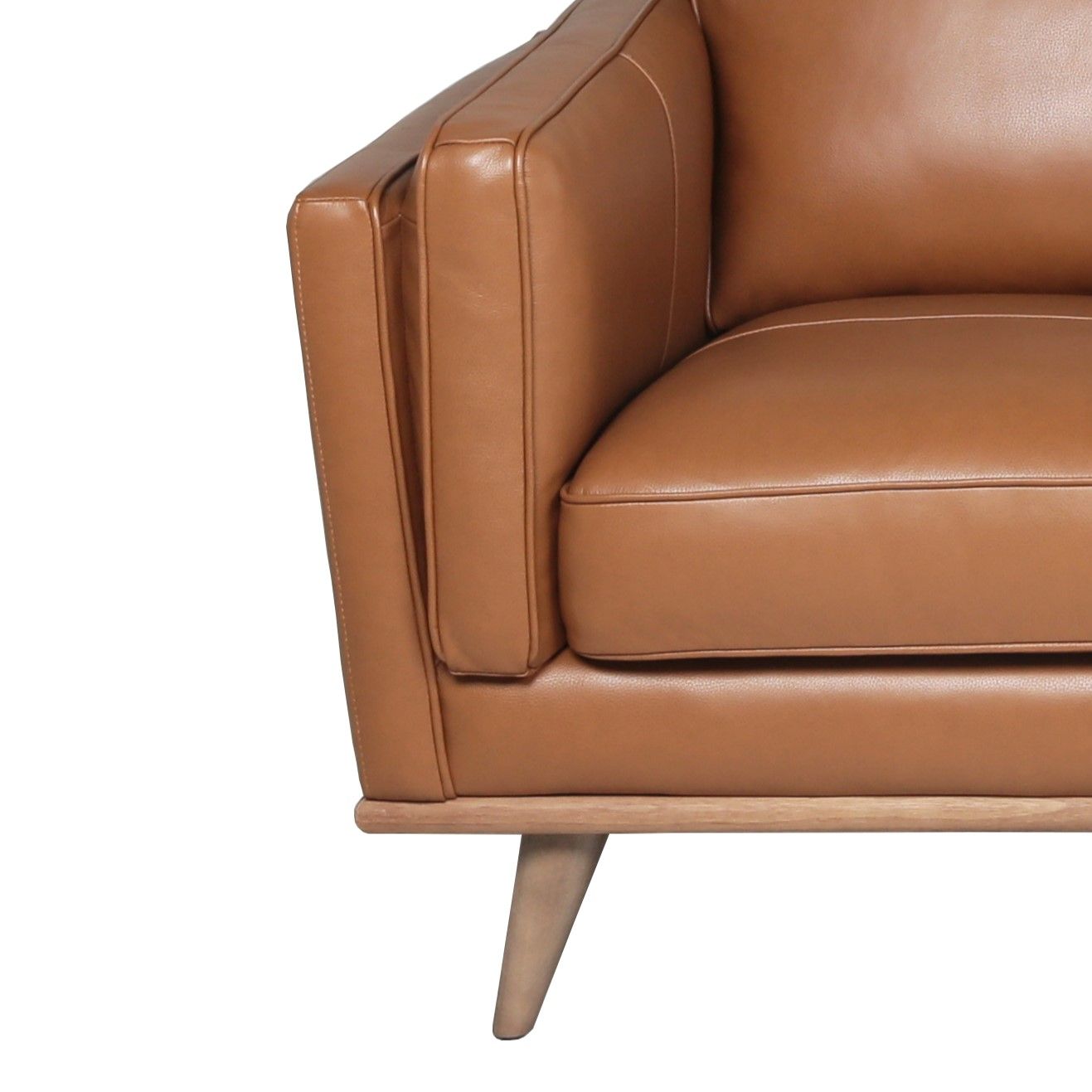 Modern Leather Sofa - Caramel - Best Buy Furniture
