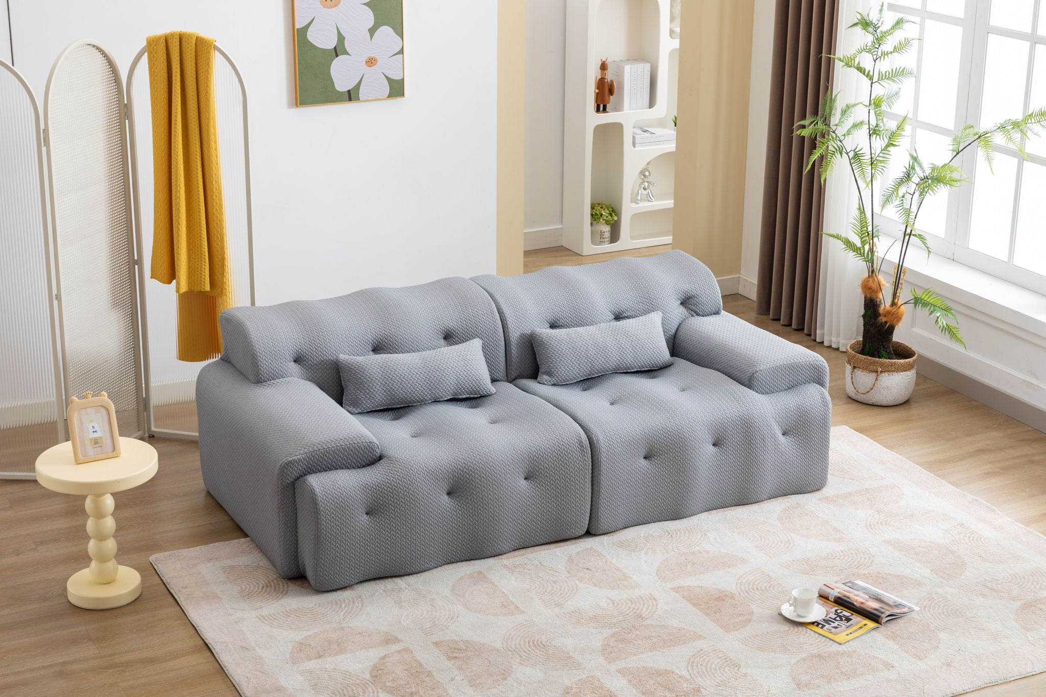 Large Size 2 Seater Sofa, Pure Foam Comfy Sofa Couch, Modern Lounge Sofa For Living Room, Apartment - Best Buy Furniture