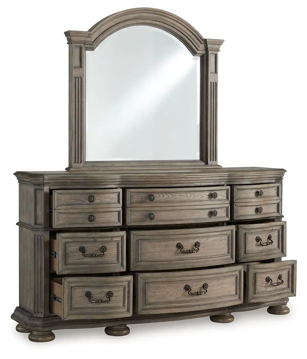 Ardenfield - Dresser And Mirror - Light Brown - Best Buy Furniture