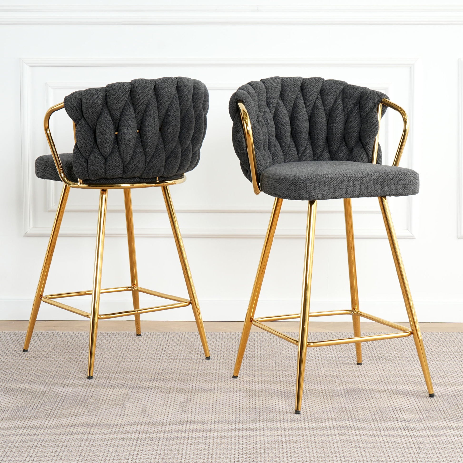 Modern Design High Stool With Plated Legs (Set of 2) - Best Buy Furniture