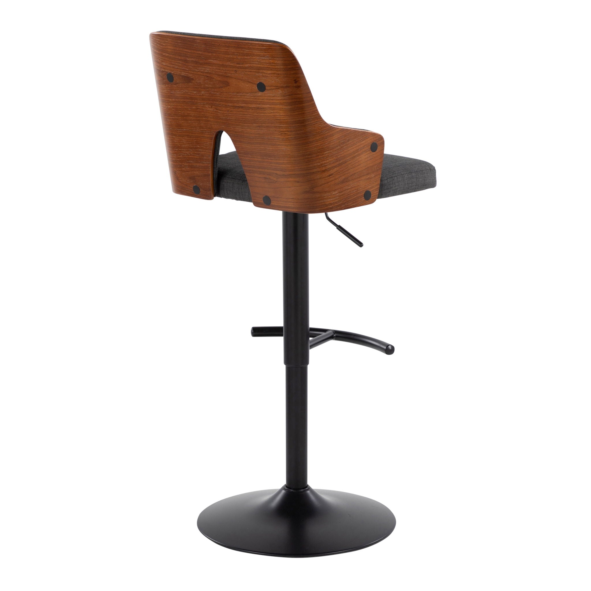 Stella - Contemporary Adjustable Barstool Stool & Swivel With Rounded T Footrest (Set of 2) - Best Buy Furniture