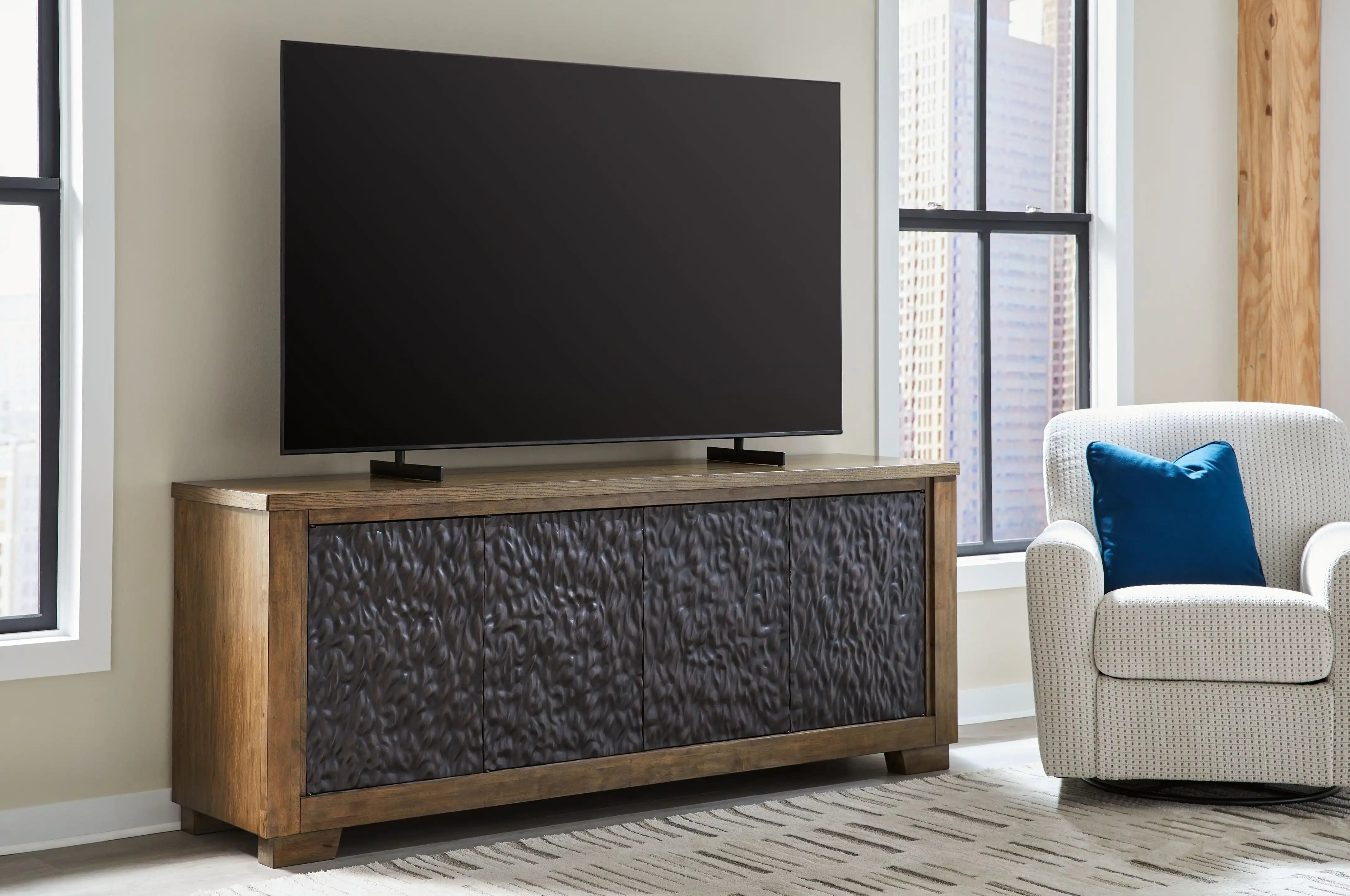 Rosswain - Extra Large TV Stand - Warm Brown - Best Buy Furniture