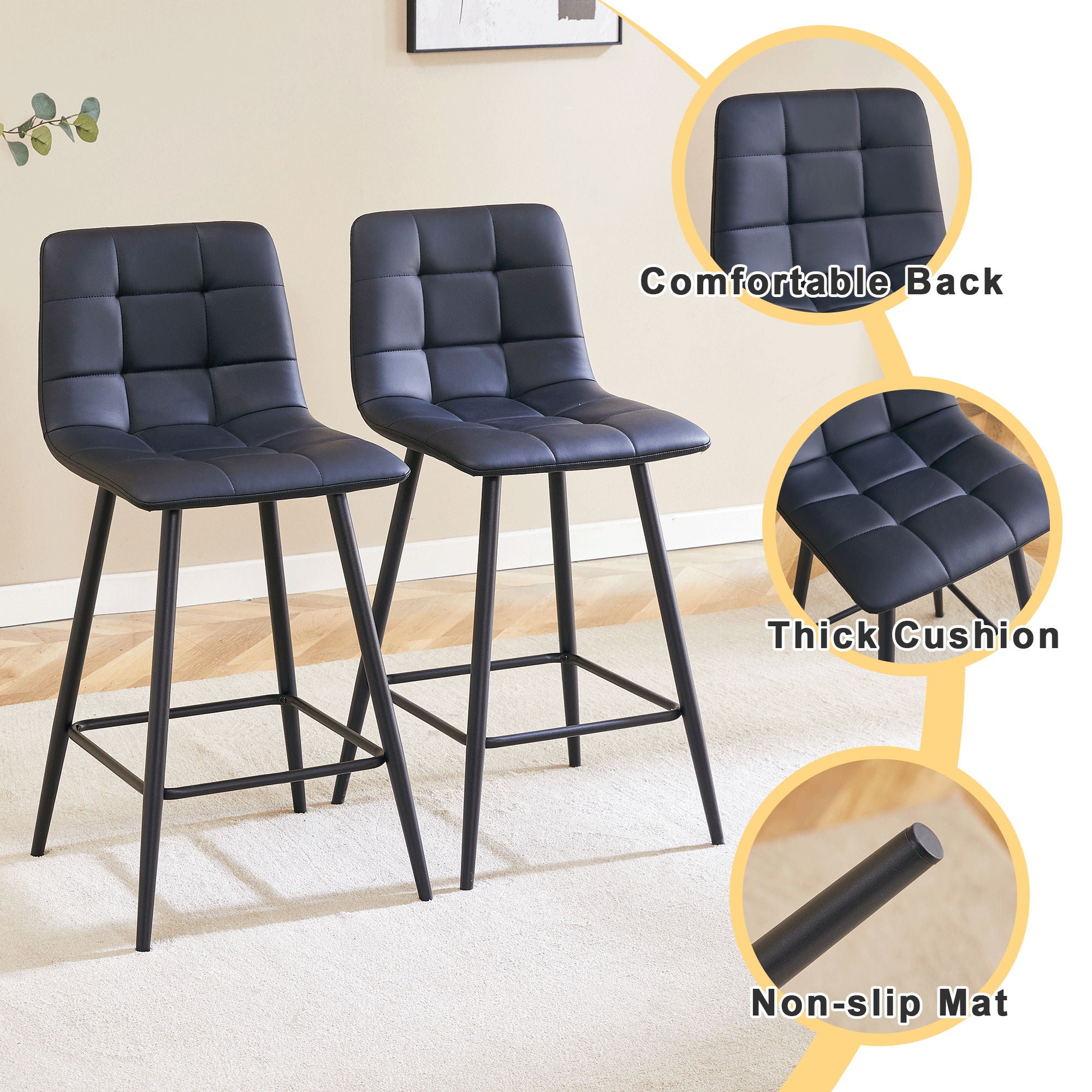 Bar Chair Set Comfortable With Metal Legs And Ergonomic Design - Best Buy Furniture