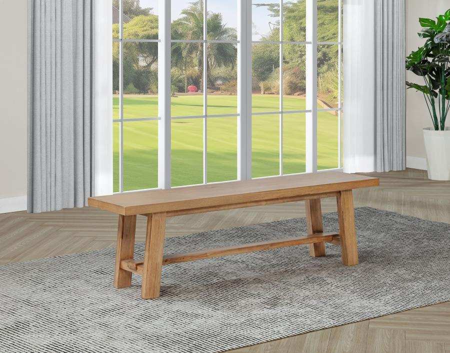 Middleton - Wood Backless Dining Bench Natural - Brown - Best Buy Furniture