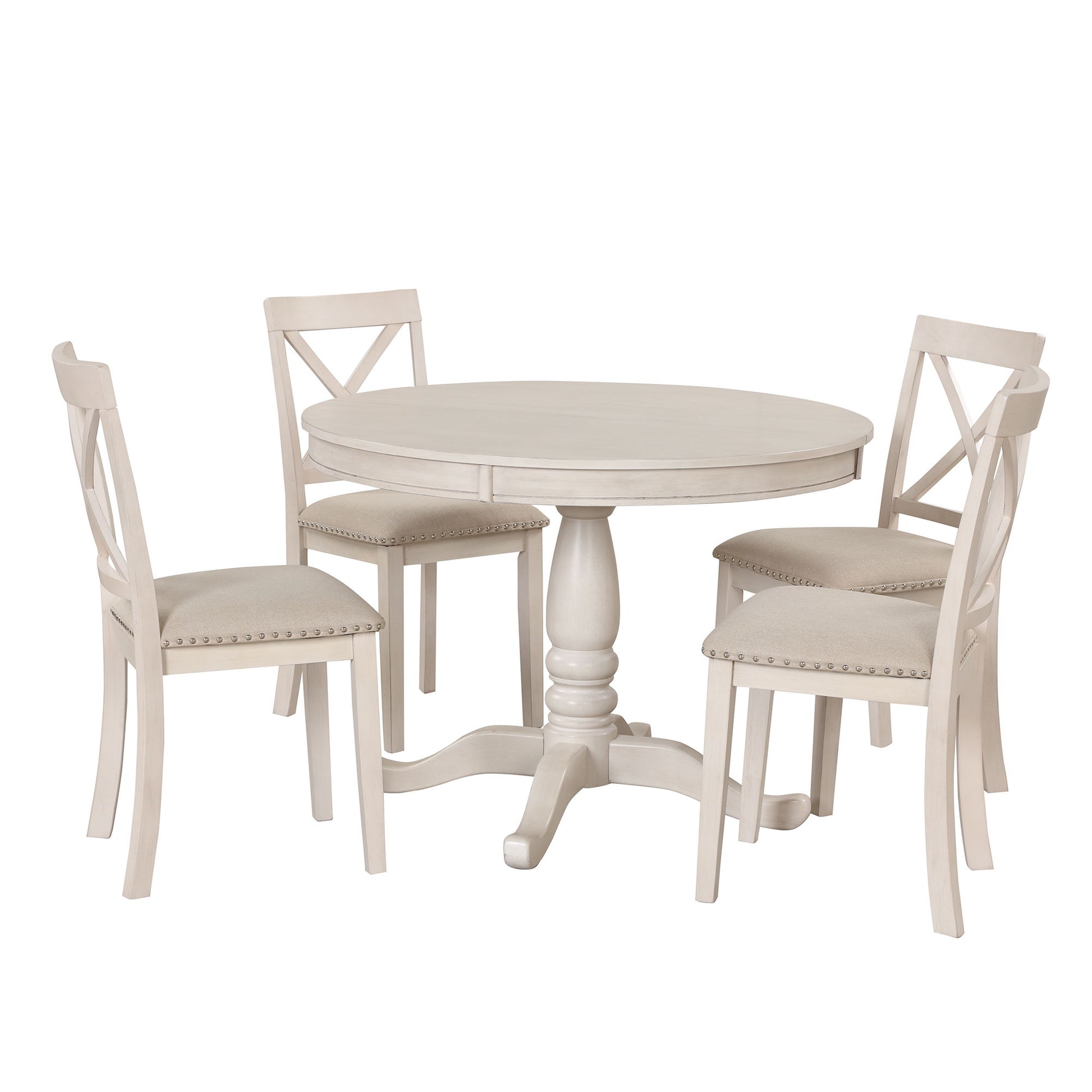 Modern Dining Table Set For 4, Round Table And 4 Kitchen Room Chairs, 5 Piece Kitchen Table Set For Dining Room, Dinette, Breakfast Nook - Best Buy Furniture