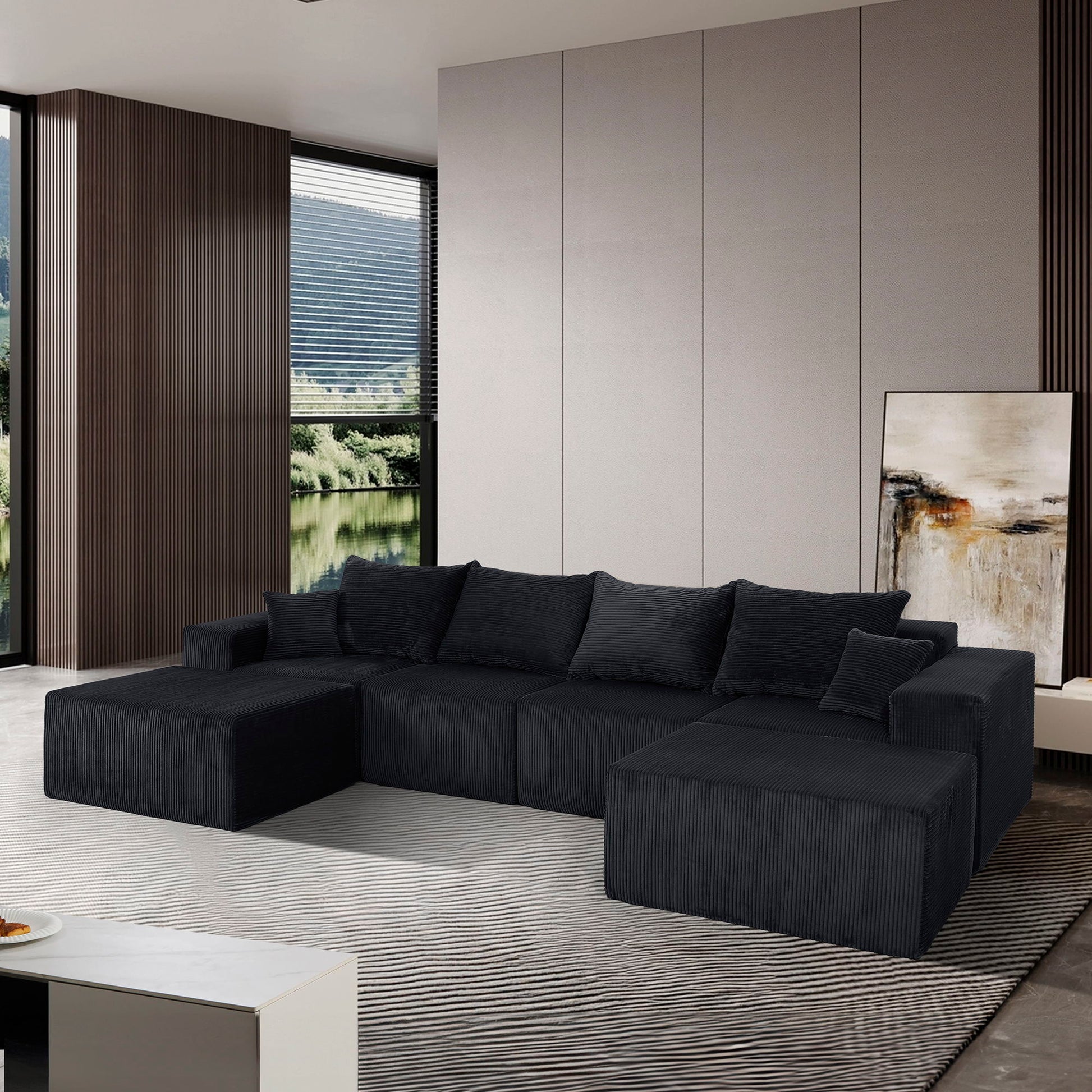 Modular Sectional Sofa, Convertible Couch With Chaise Corduroy - Best Buy Furniture
