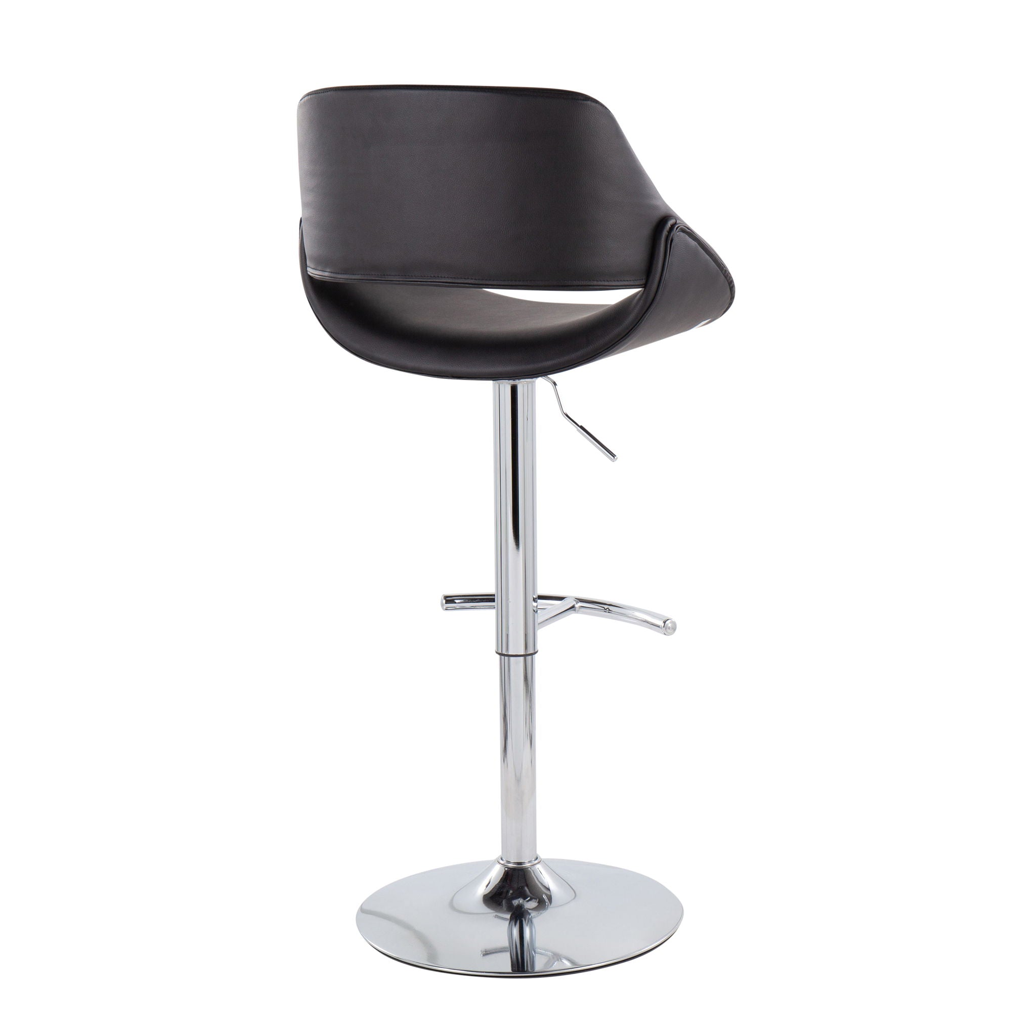 Fabrico - Contemporary Adjustable Bar Stool With Rounded T Footrest (Set of 2) - Best Buy Furniture