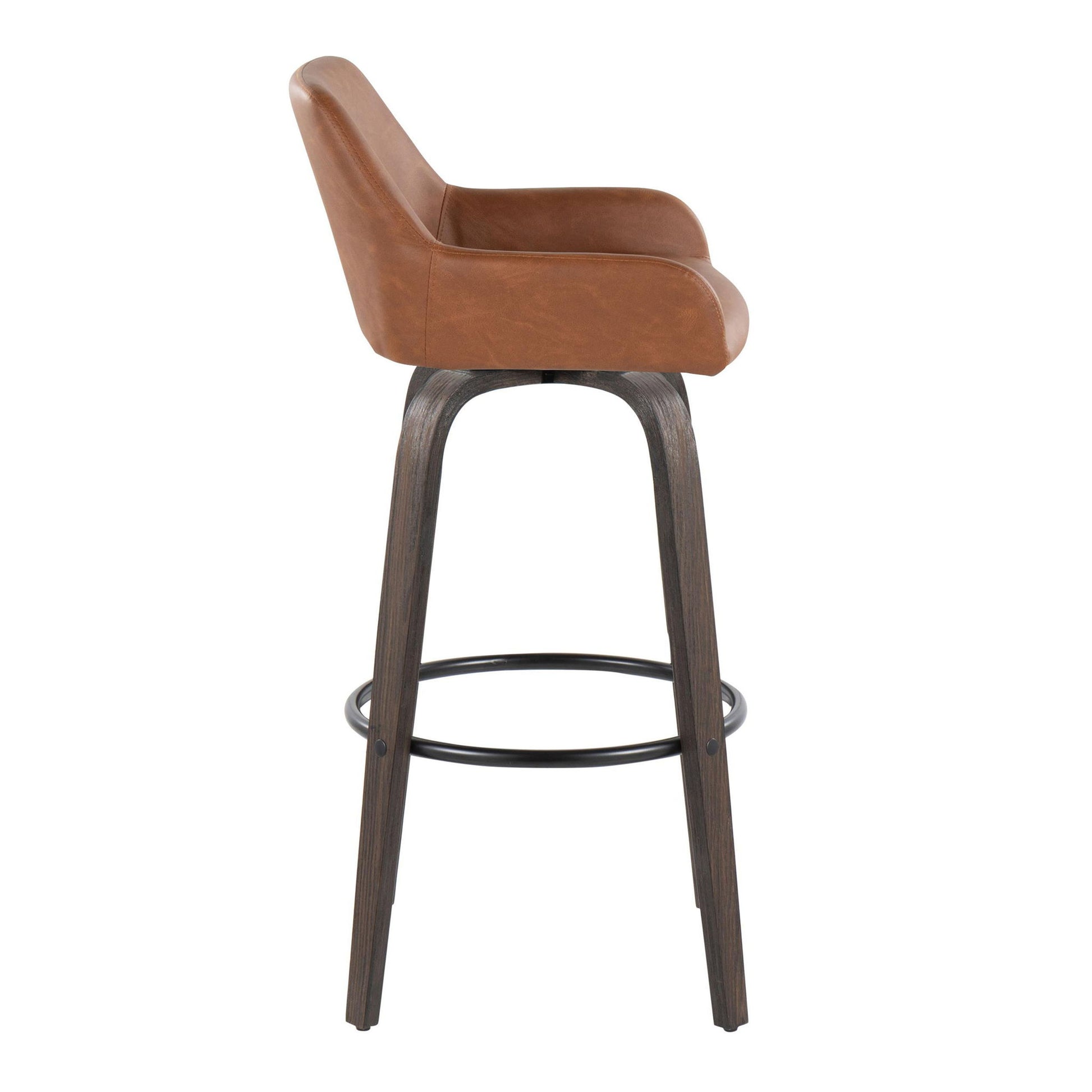Daniella - Contemporary Fixed Height, Barstool With Swivel With Round Footrest (Set of 2) - Best Buy Furniture