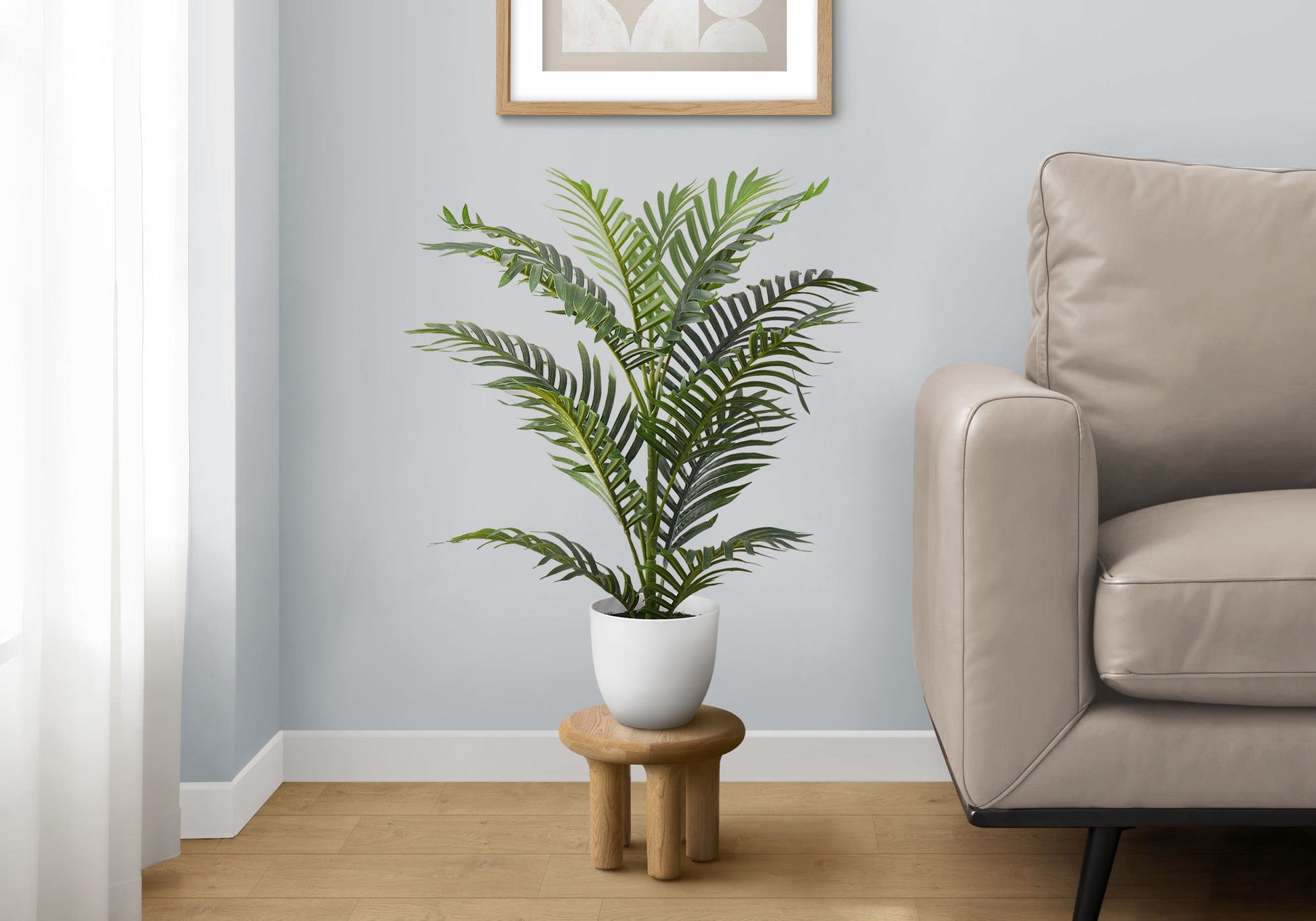 28" Tall, Artificial Plant, Palm Tree, Indoor, Faux, Fake, Floor, Greenery, Potted, Real Touch, Decorative - Green / White - Best Buy Furniture
