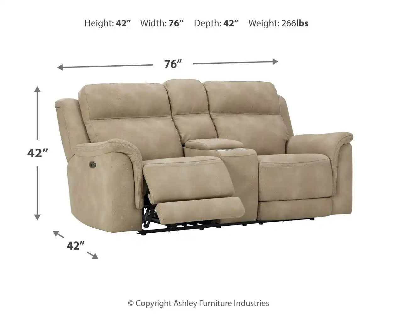 Next-Gen Durapella - Reclining Power Loveseat With Console - Best Buy Furniture
