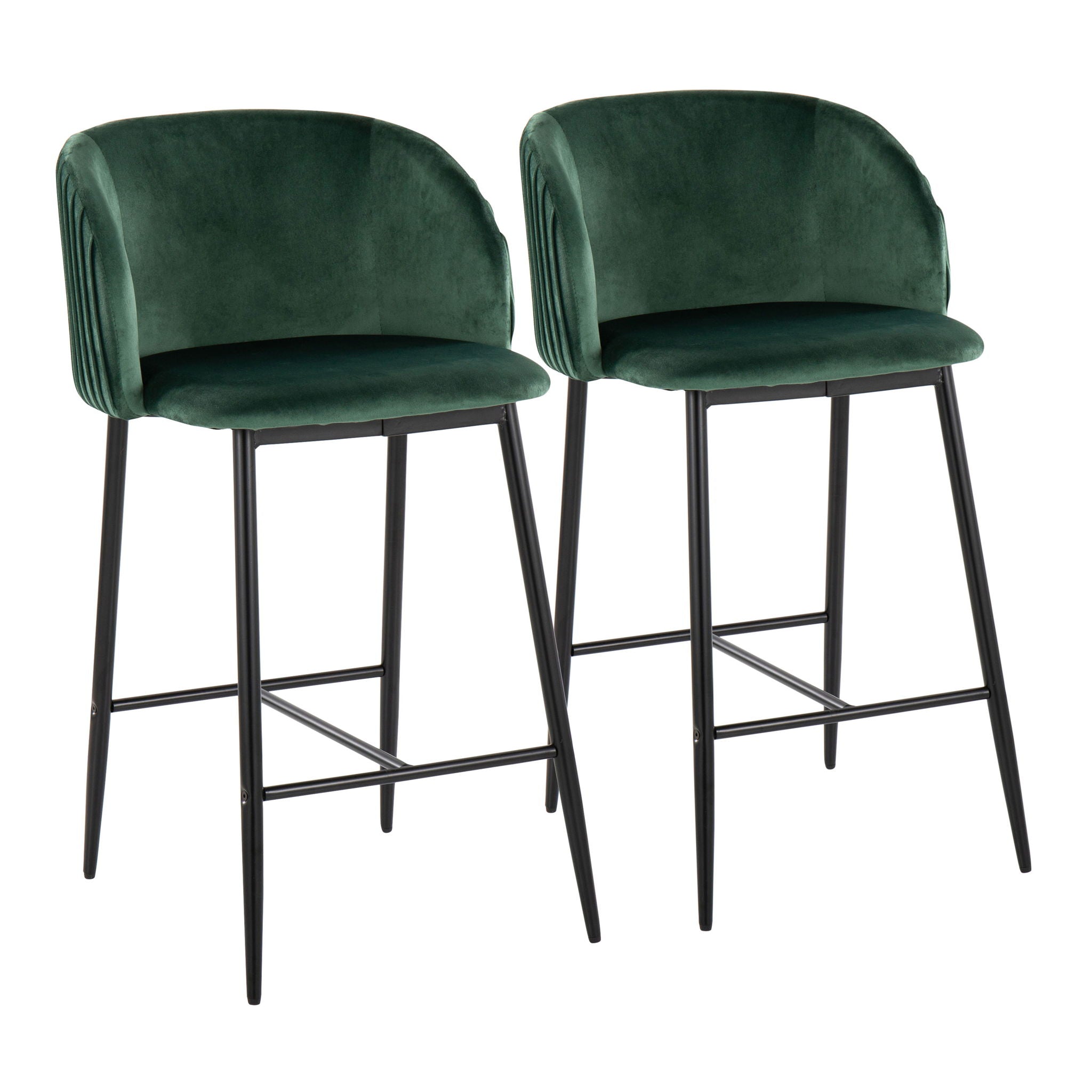 Fran - Pleated Waves Contemporary, Fixed Height Counter Stool (Set of 2) - Best Buy Furniture