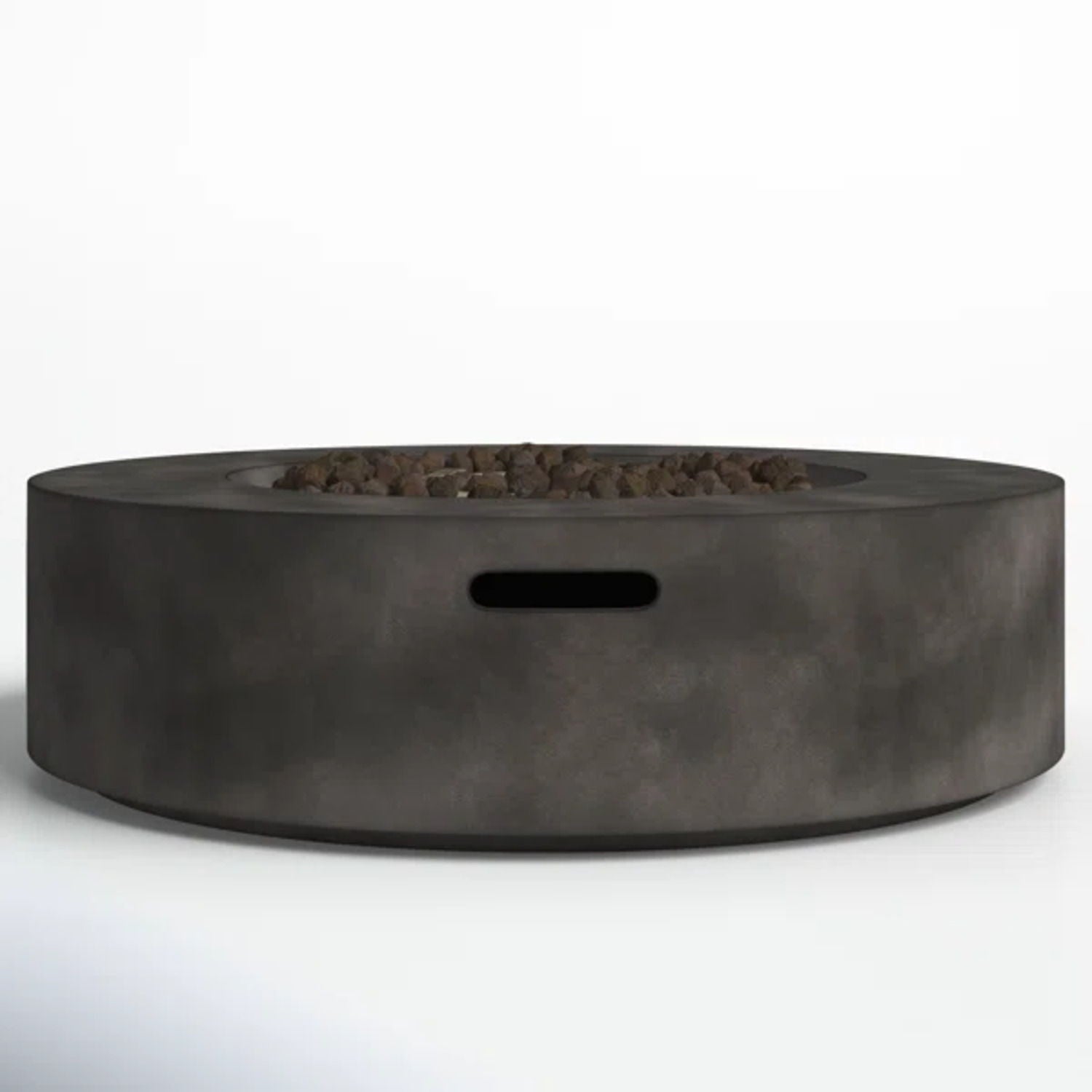 Fiber Reinforced Outdoor Fire Pit Table - Black / Gray - Best Buy Furniture