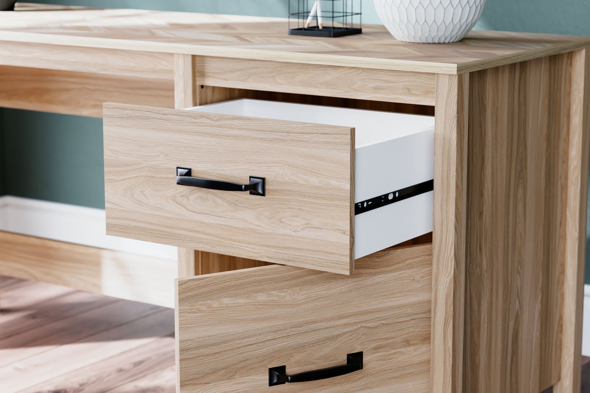 Battelle - Home Office Desk - Tan - Best Buy Furniture