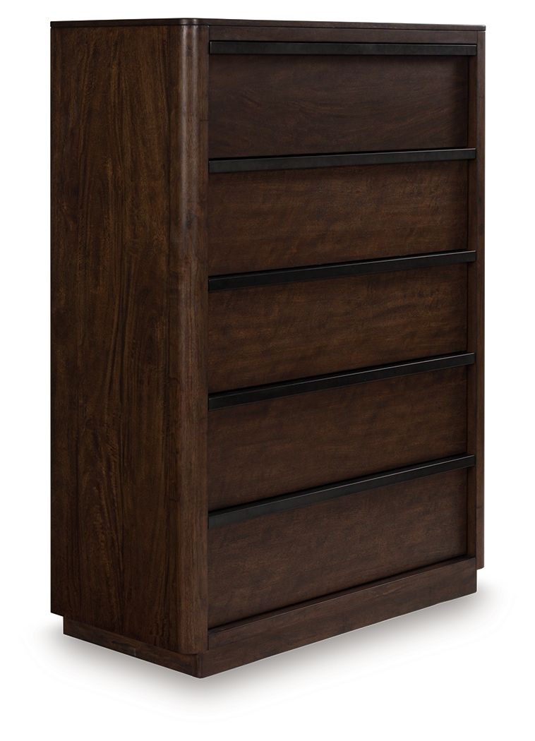 Dilenno - Five Drawer Chest - Dark Brown - Best Buy Furniture