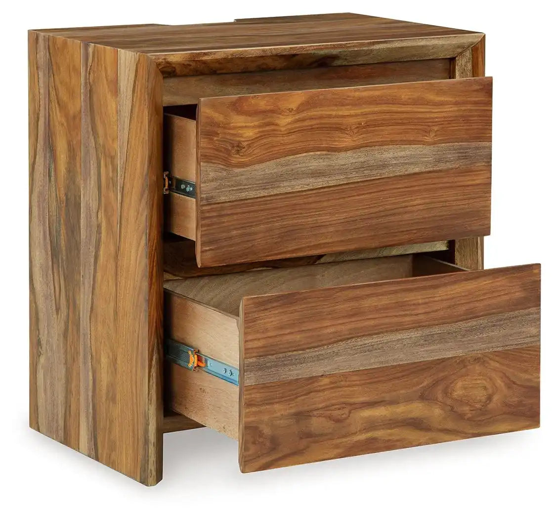 Dressonni - Two Drawer Night Stand - Brown - Best Buy Furniture