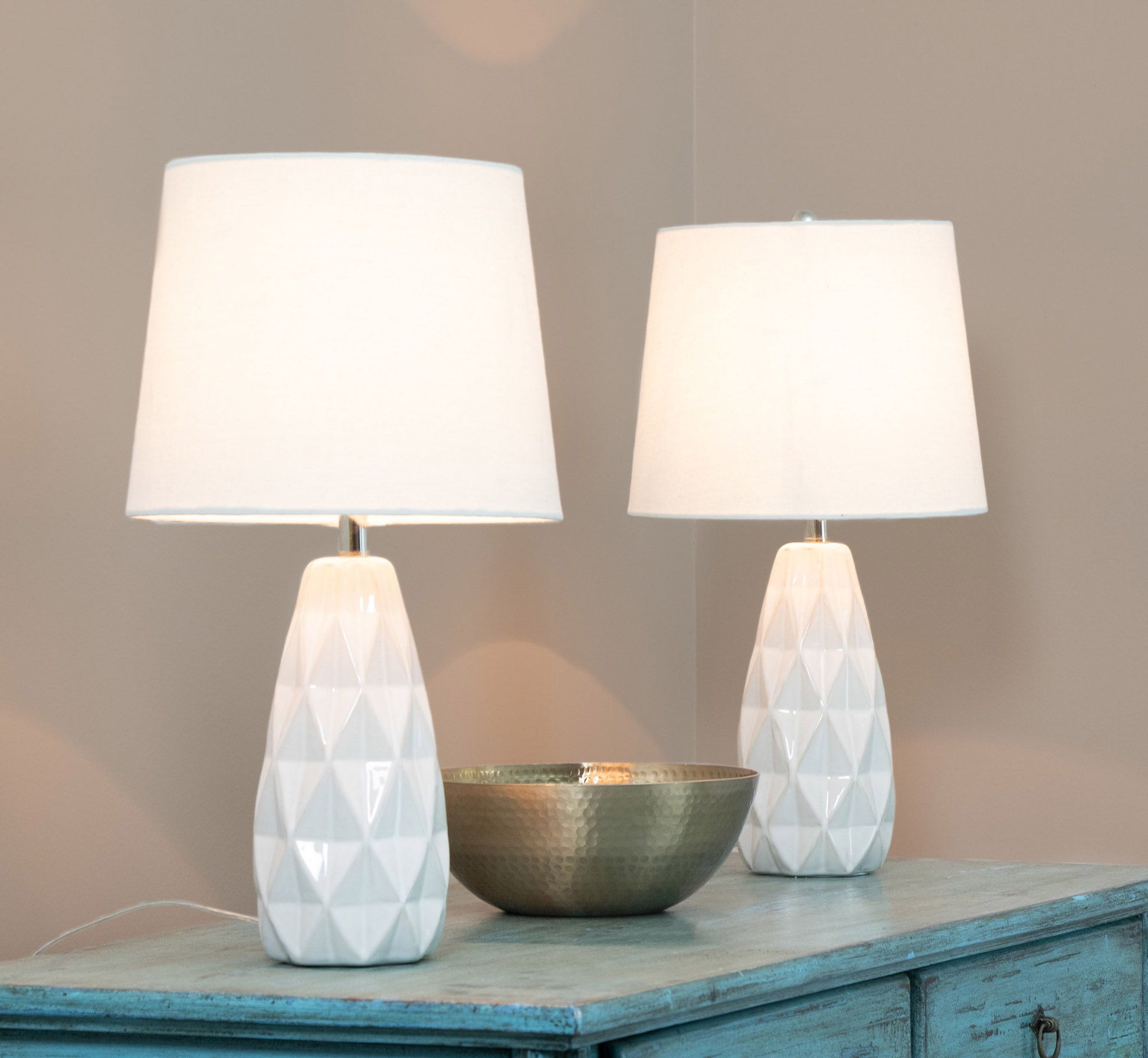 Hex - Contemporary Lamp (Set of 2) - Best Buy Furniture