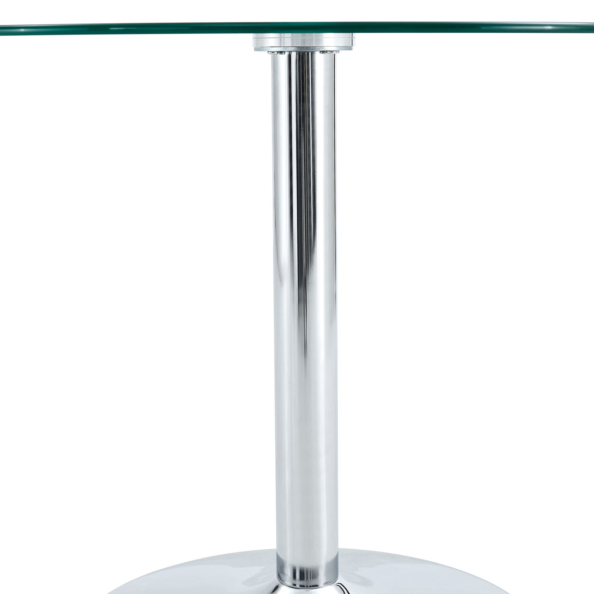 Modern Minimalist Round Dining Table With Glass Top - Best Buy Furniture